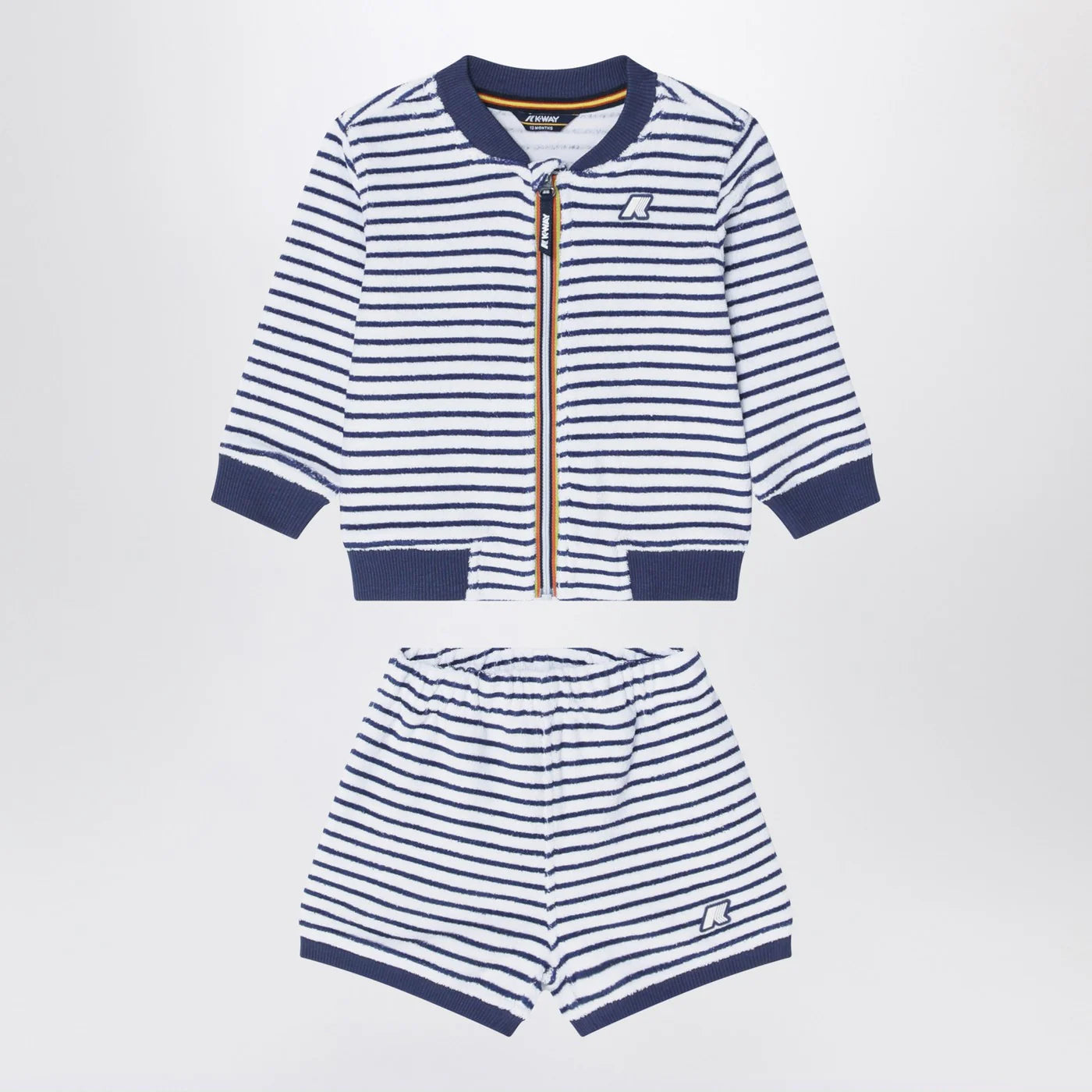 K-Way Sponge outfit white/cobalt blue striped