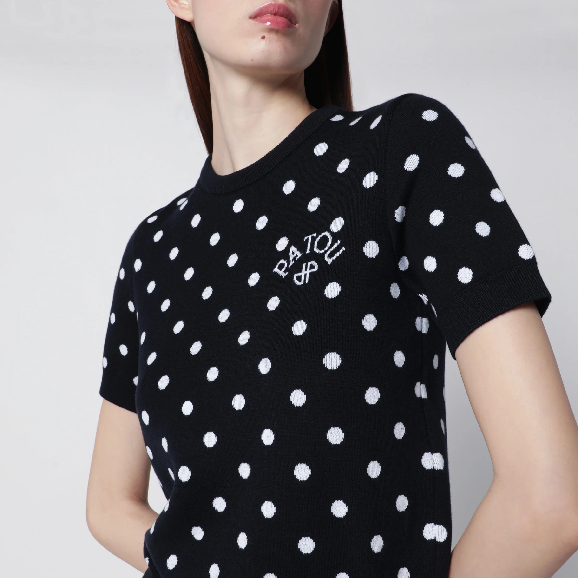 Patou Polka-dot T-shirt in eco-responsible cotton blend