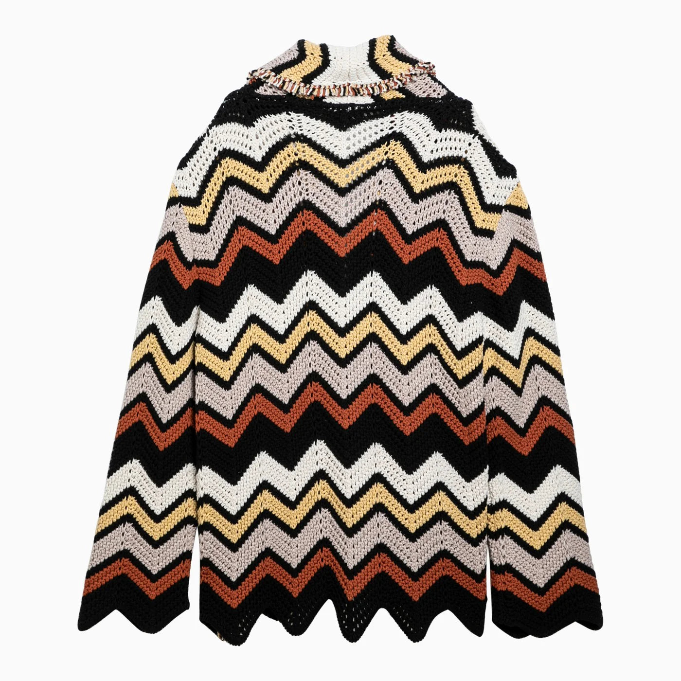 Alanui Cardigan in crochet zig zag multicolore