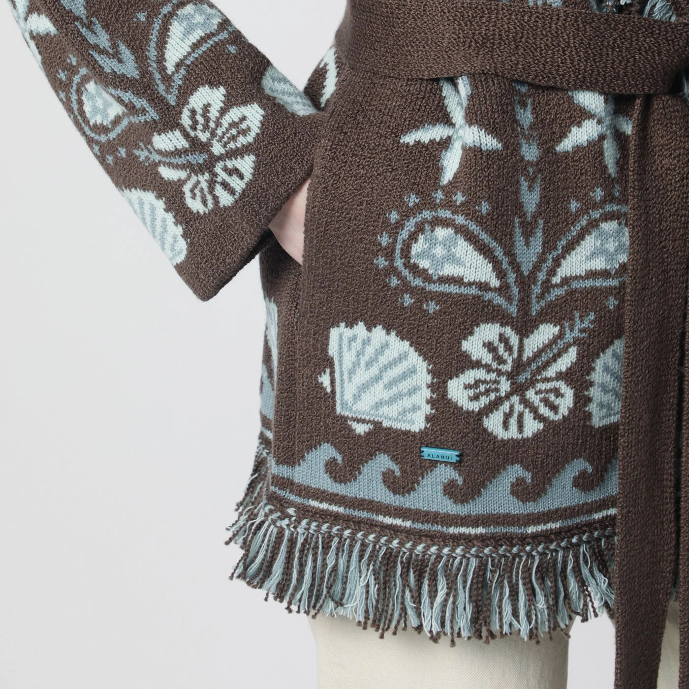 Alanui Echoes Of The Island brown/aquamarine cardigan