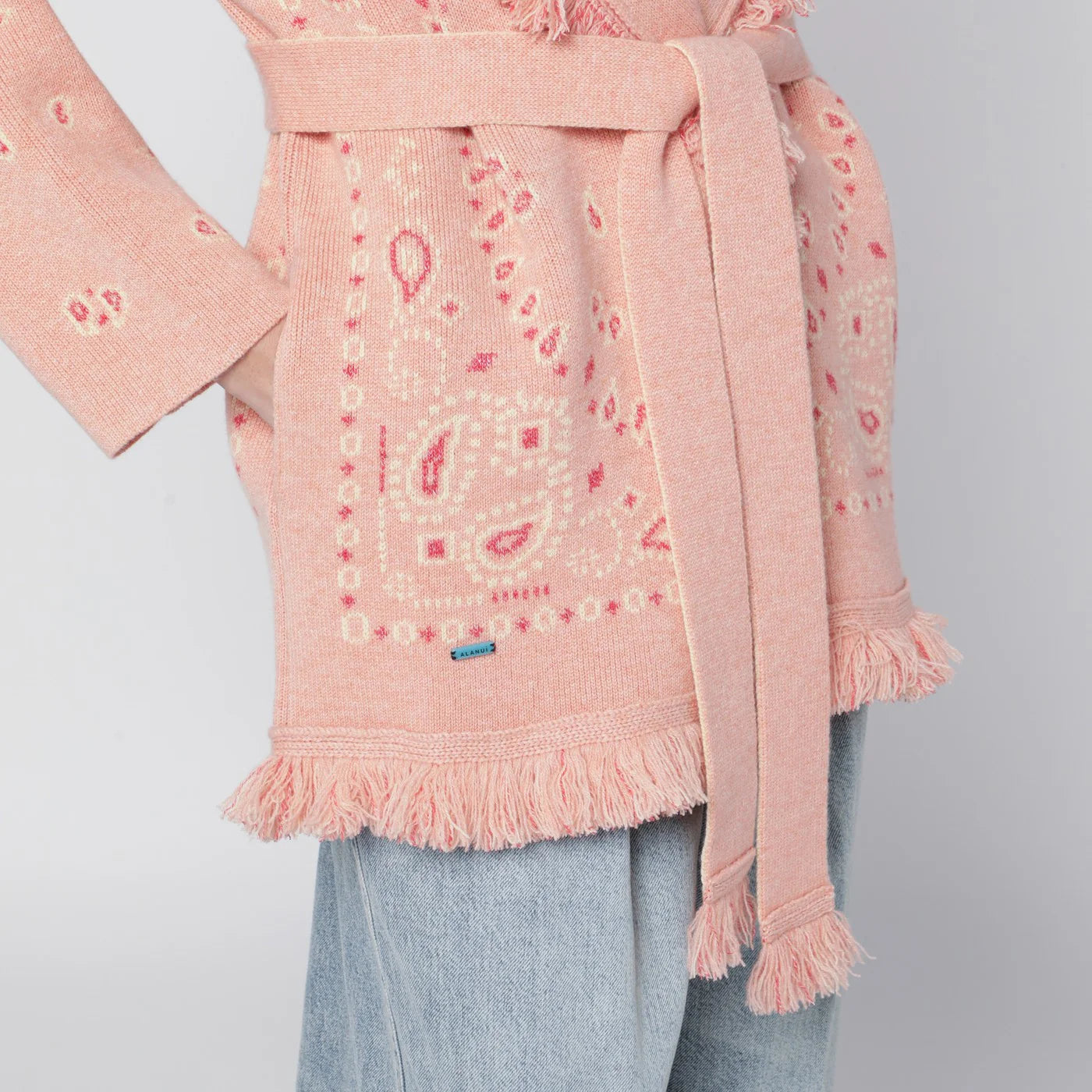Alanui Salmon pink paisley cardigan