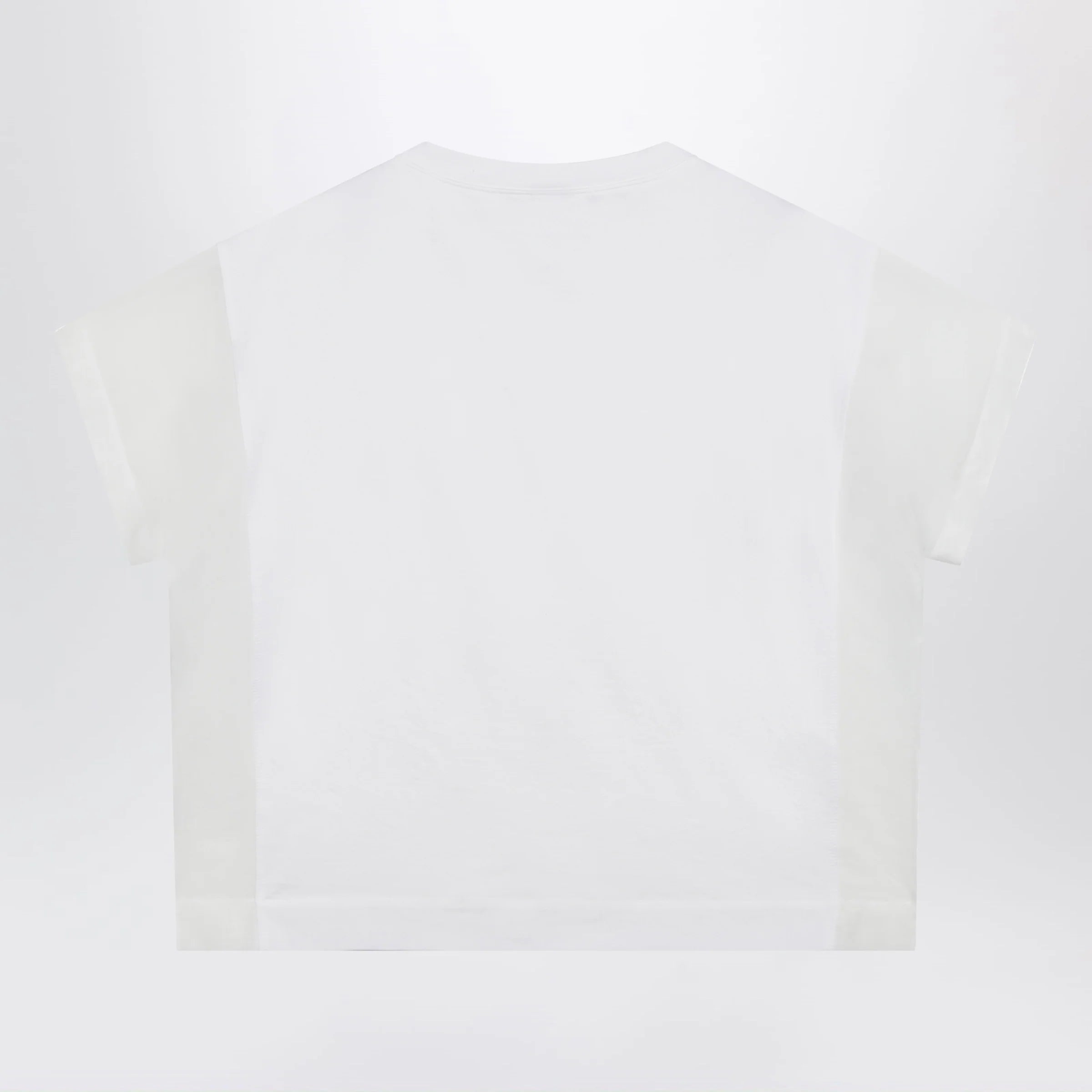 Brunello Cucinelli T-shirt in cotton jersey and organza in white