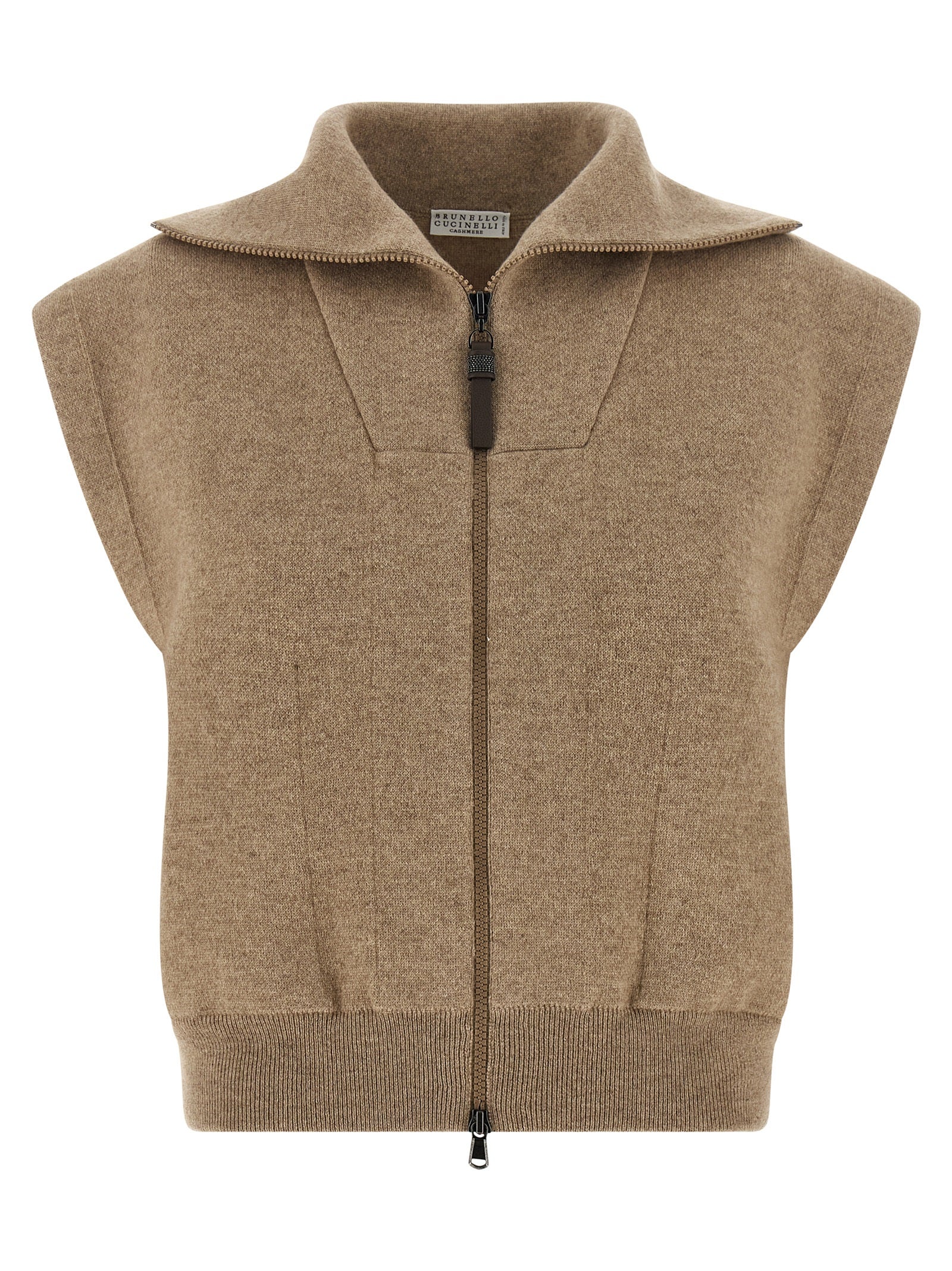 Brunello Cucinelli Shiny Zipper Pull Vest