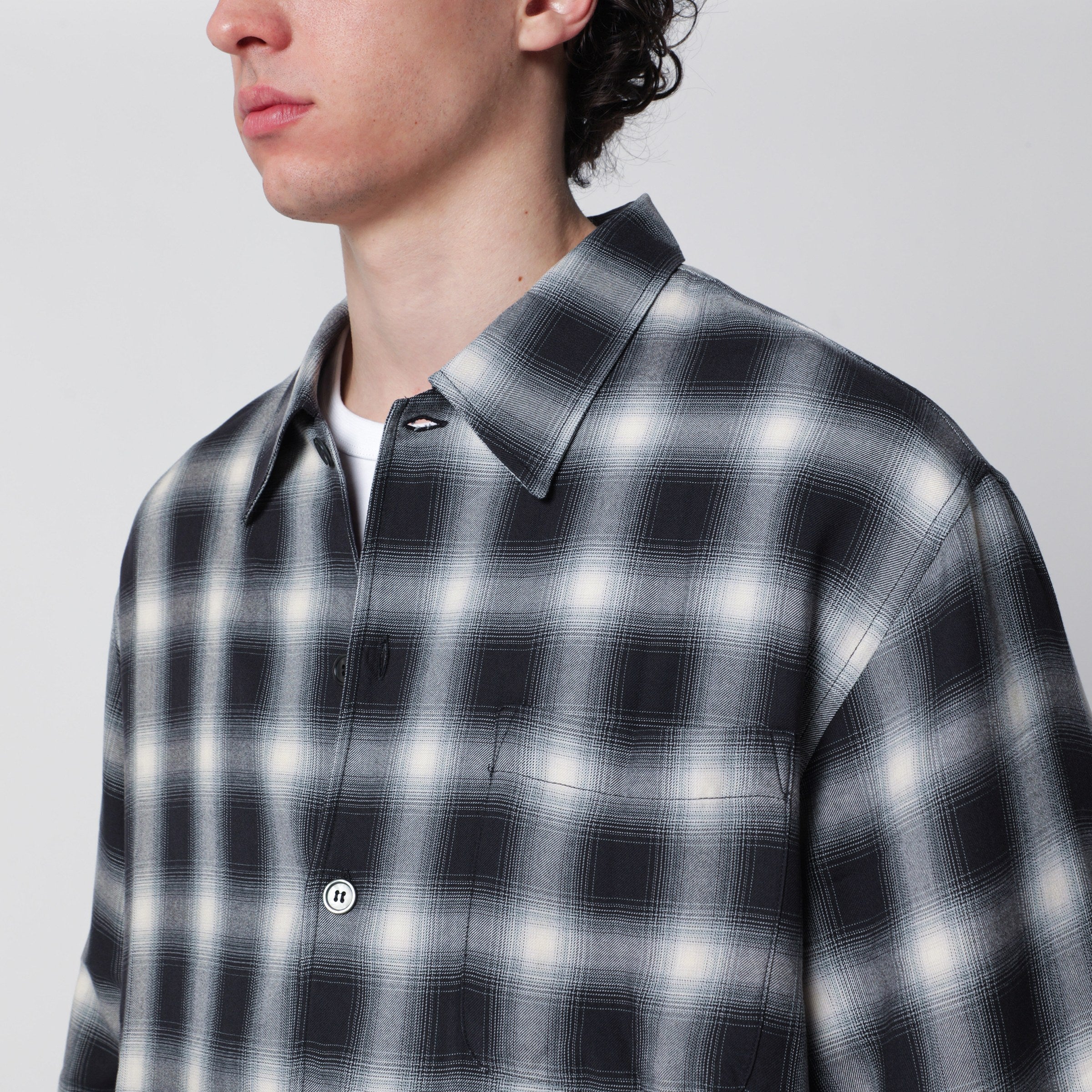 Our Legacy Every Shirt Reno Cowboy relaxed-fit checked viscose shirt in black