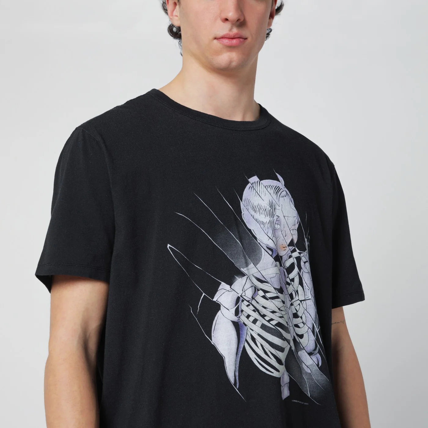 Our Legacy Black T-shirt with Cybernetic Angel print