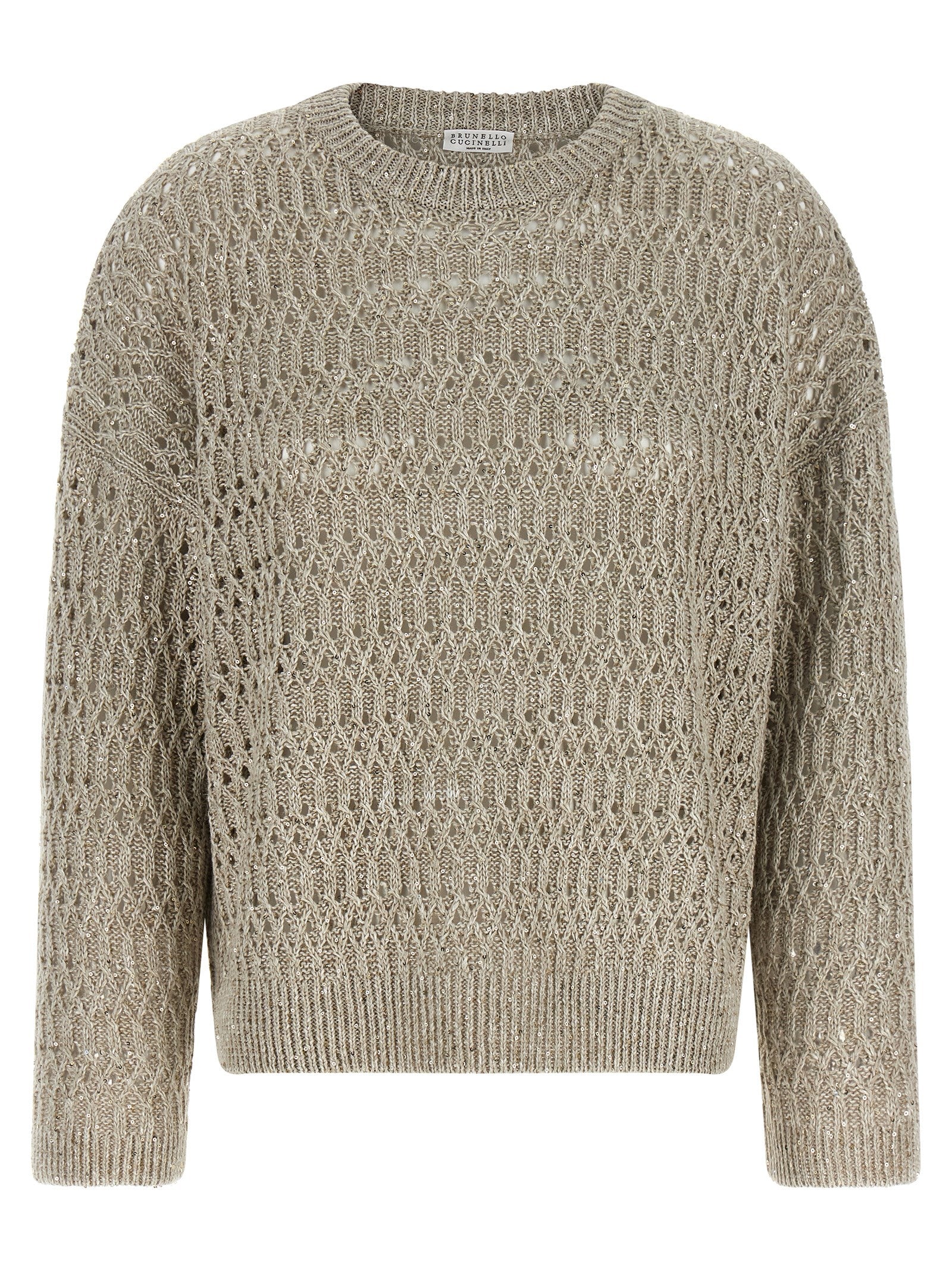 Brunello Cucinelli Dazzling Braids Sweater