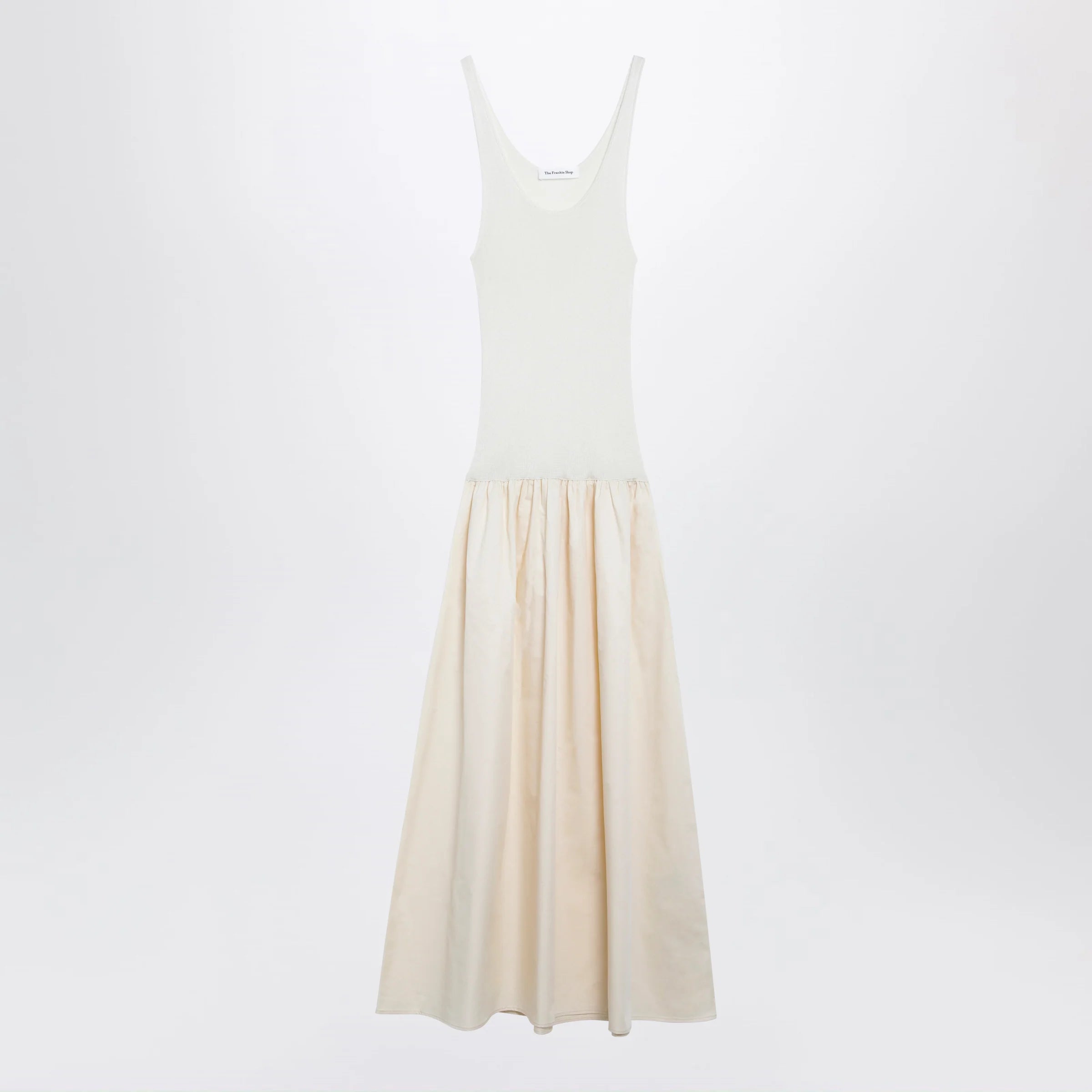 The Frankie Shop Iliya maxi dress in cream viscose and cotton
