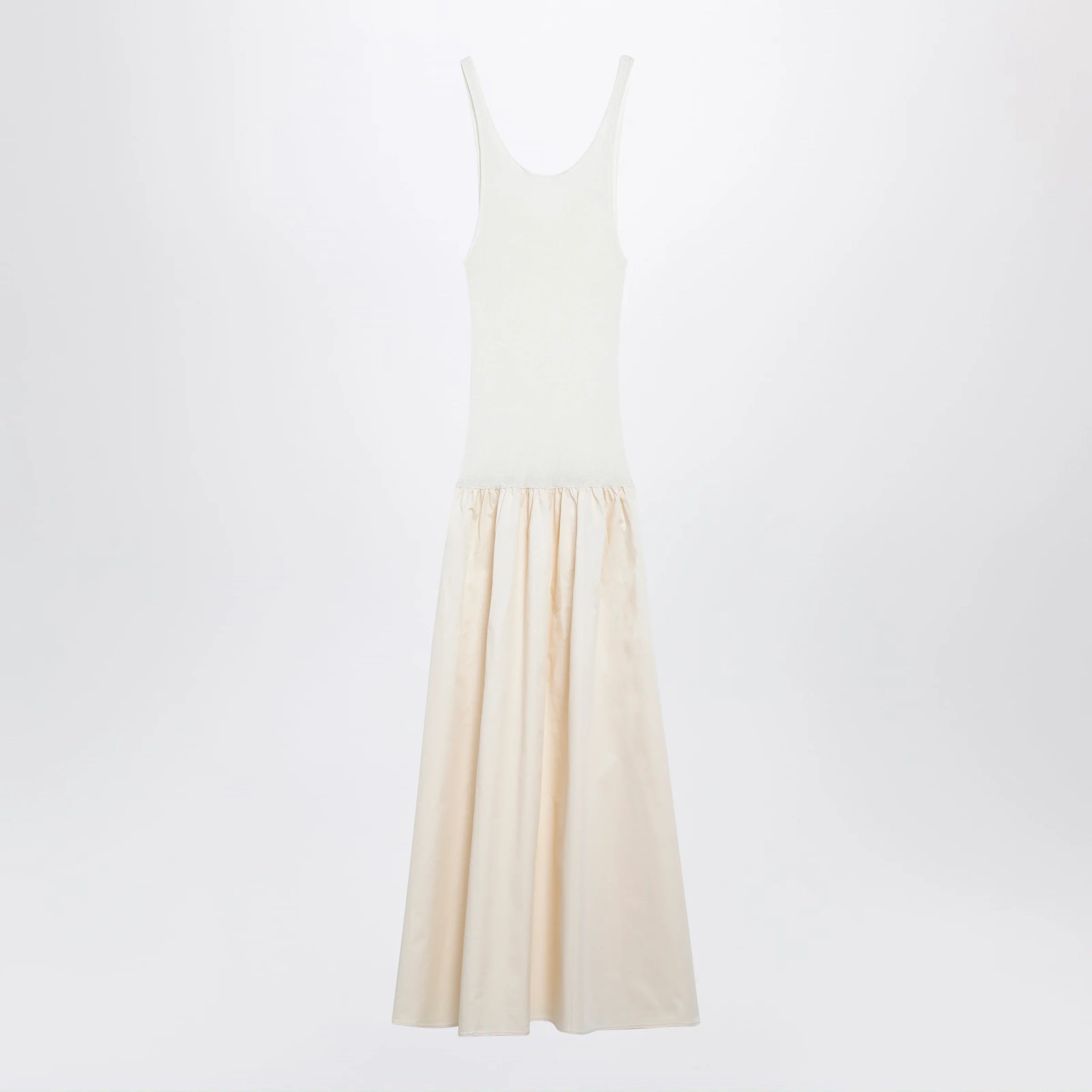 The Frankie Shop Iliya maxi dress in cream viscose and cotton