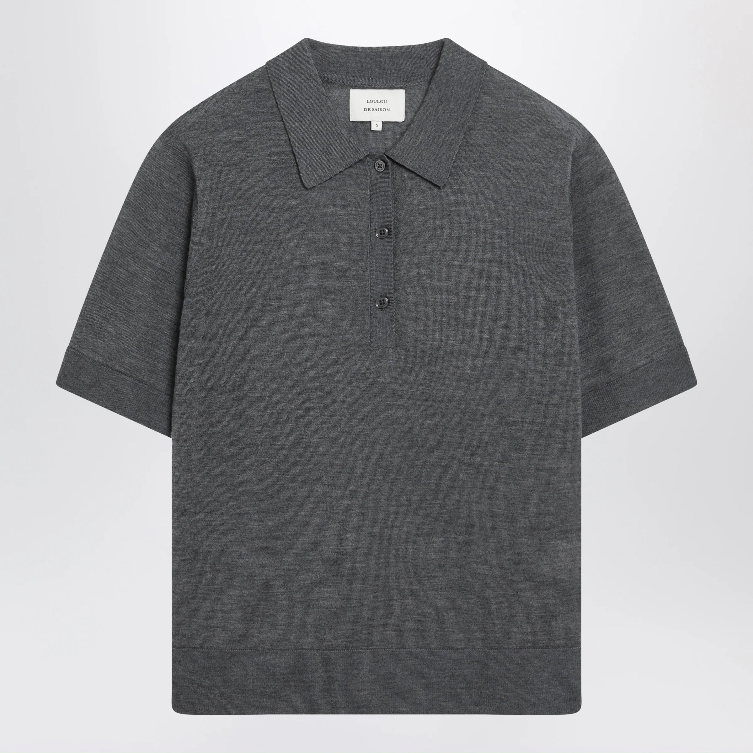 LouLou De Saison Grey Migo Fluid Cashmere Polo