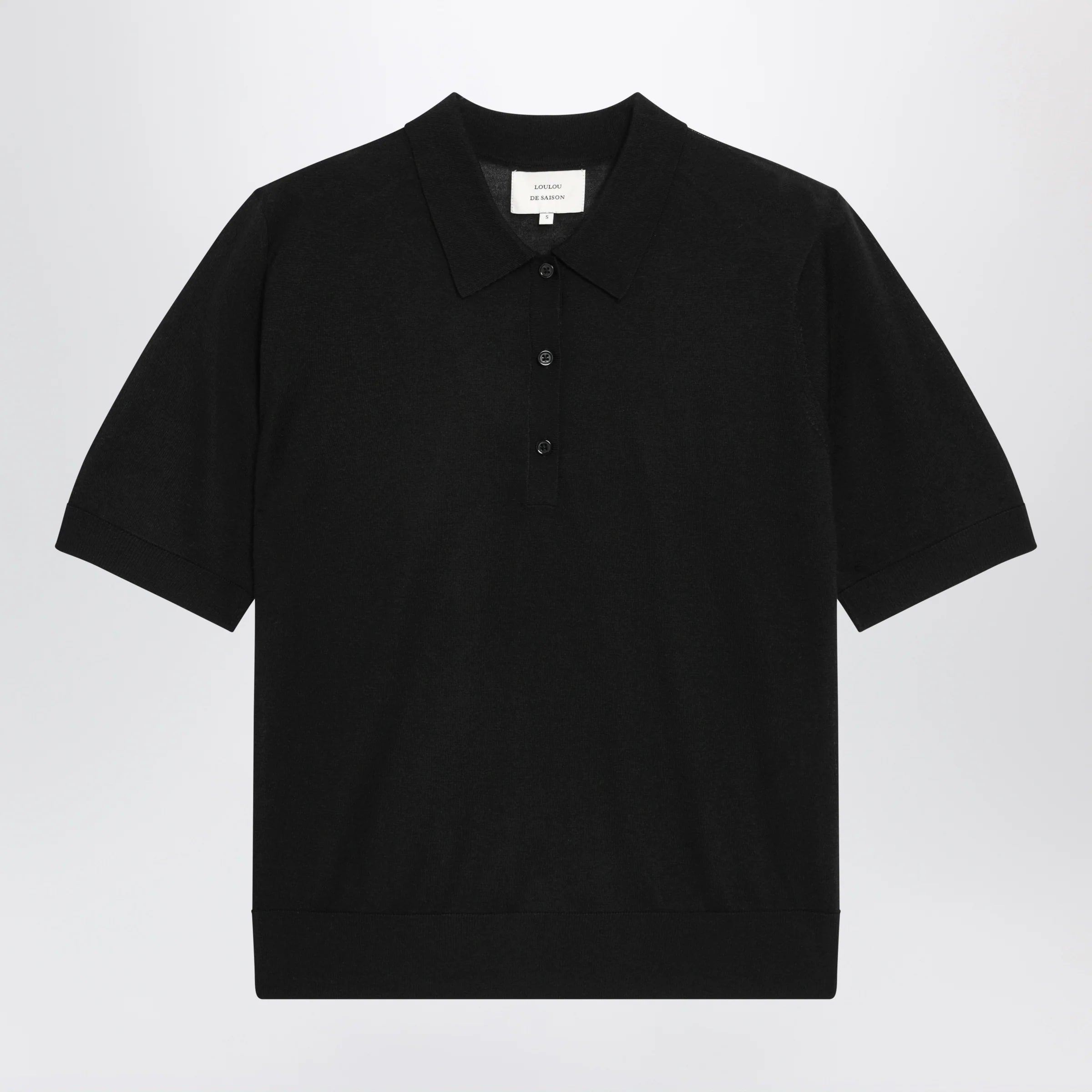 LouLou De Saison Black Migo Fluid Cashmere Polo