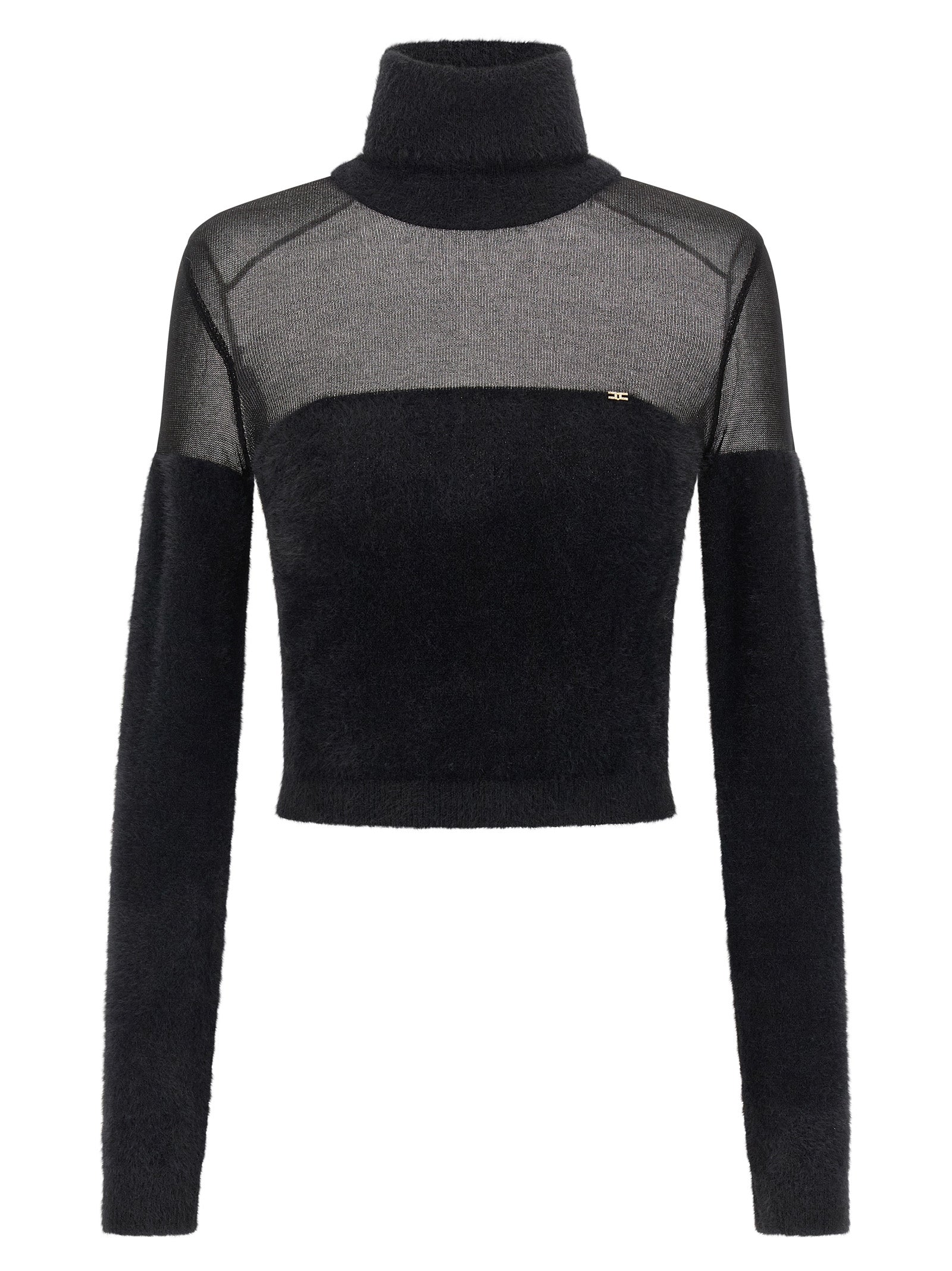 Elisabetta Franchi Brushed Insert Turtleneck Sweater