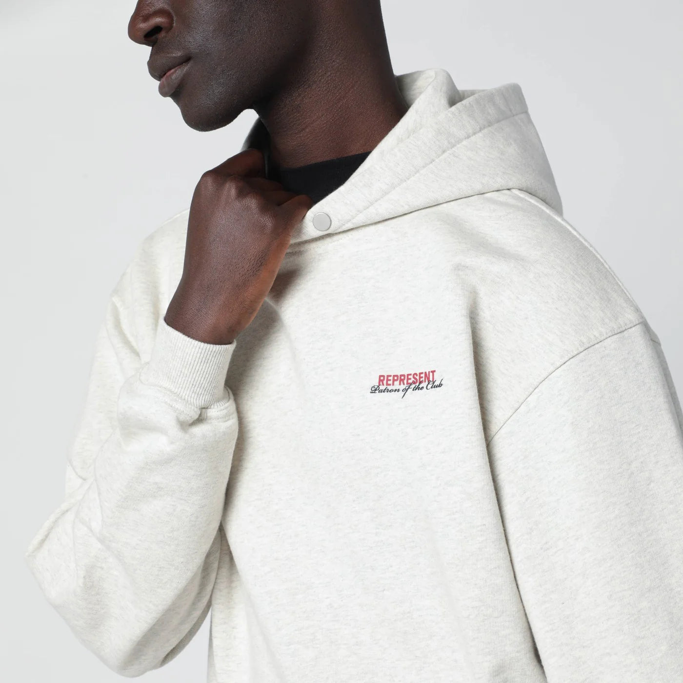 Represent Cream cotton hoodie with logo
