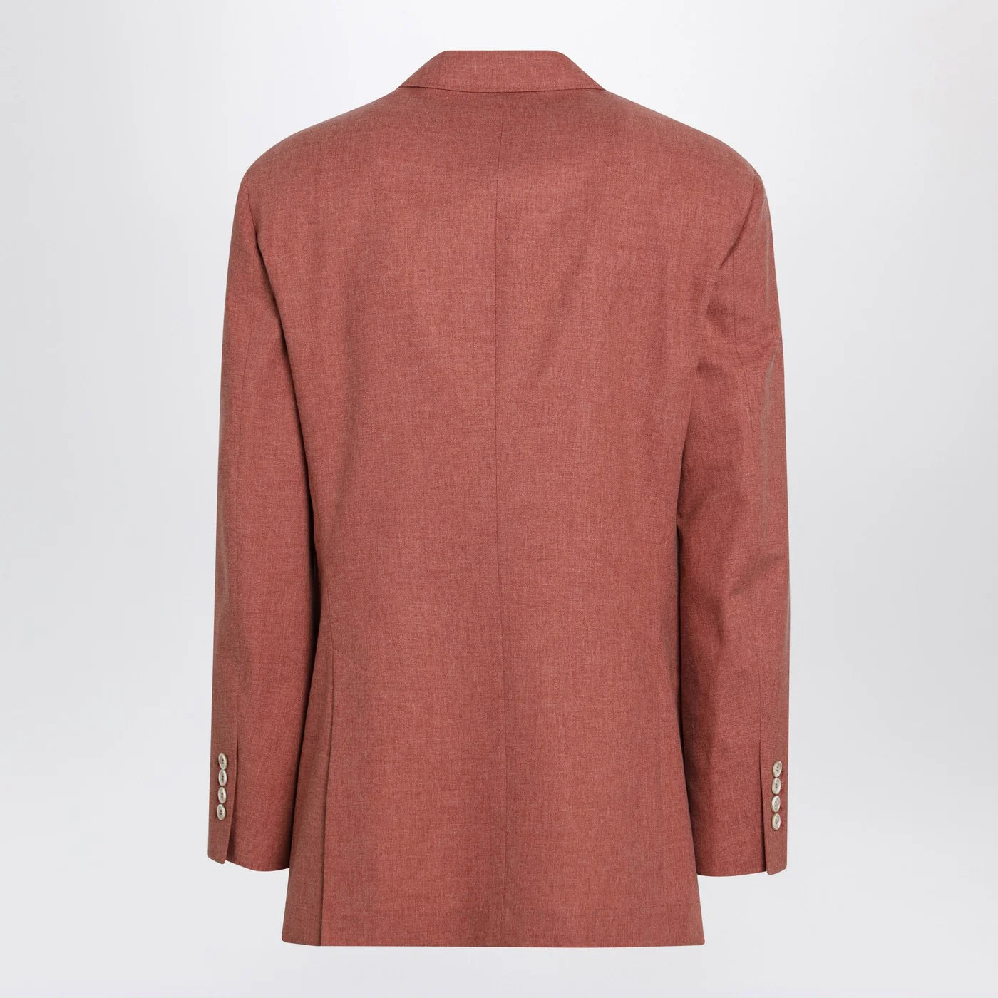 Brunello Cucinelli Peach double-breasted wool-blend jacket