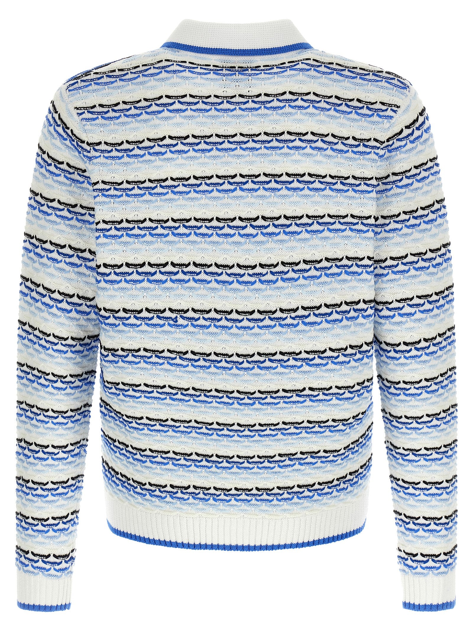 Casablanca Tuck Stitch Long Sleeve Polo Shirt