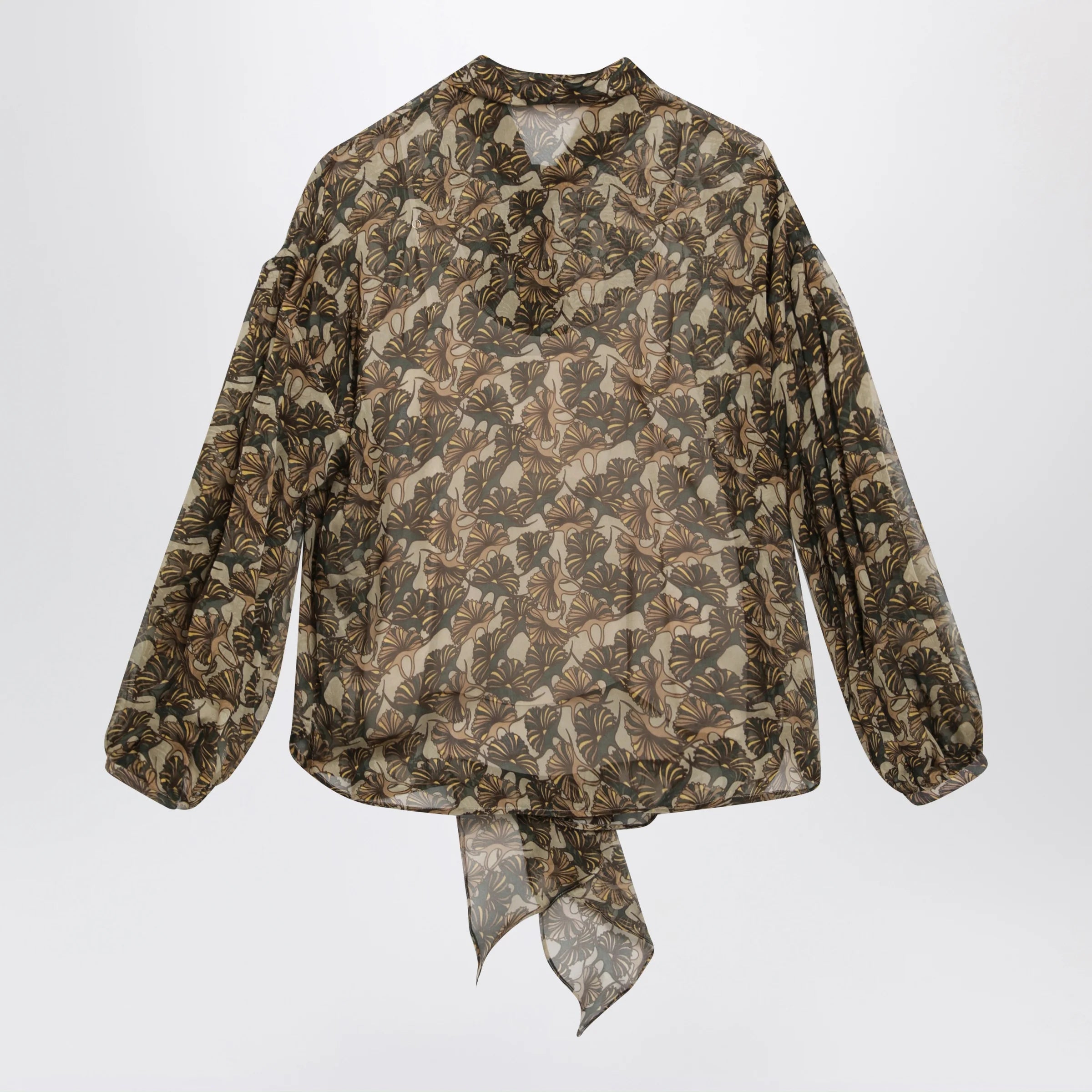 Max Mara Studio Printed silk chiffon blouse