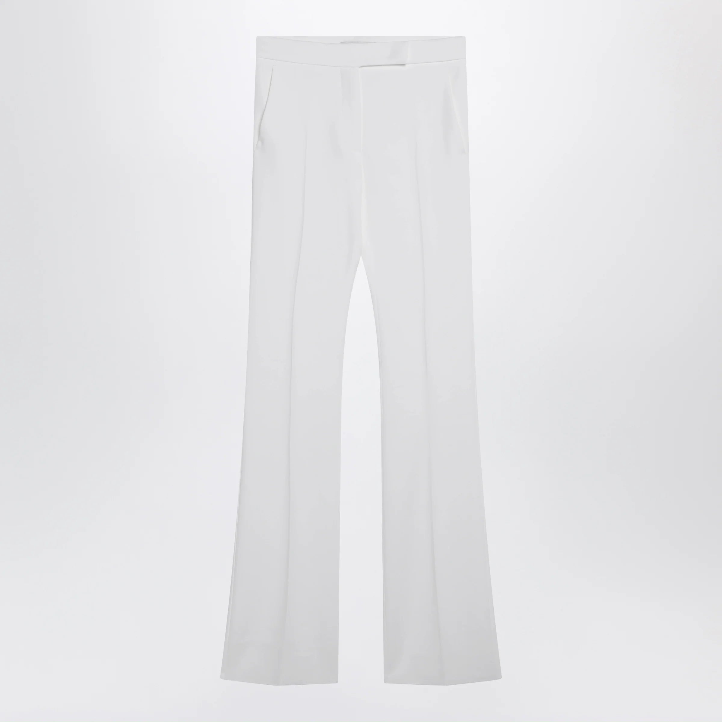 Max Mara Optical white slim trousers in crêpe canvas