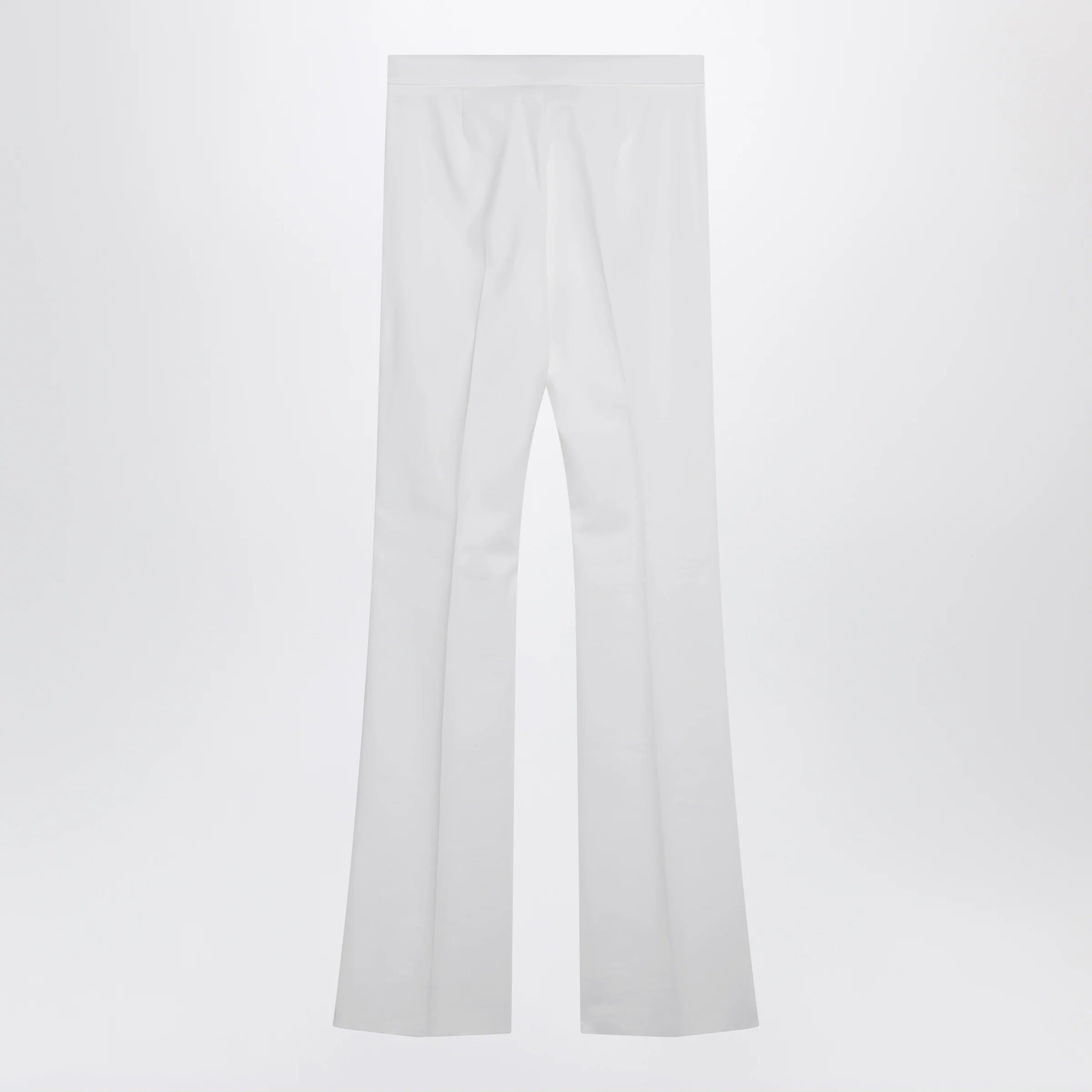 Max Mara Optical white slim trousers in crêpe canvas