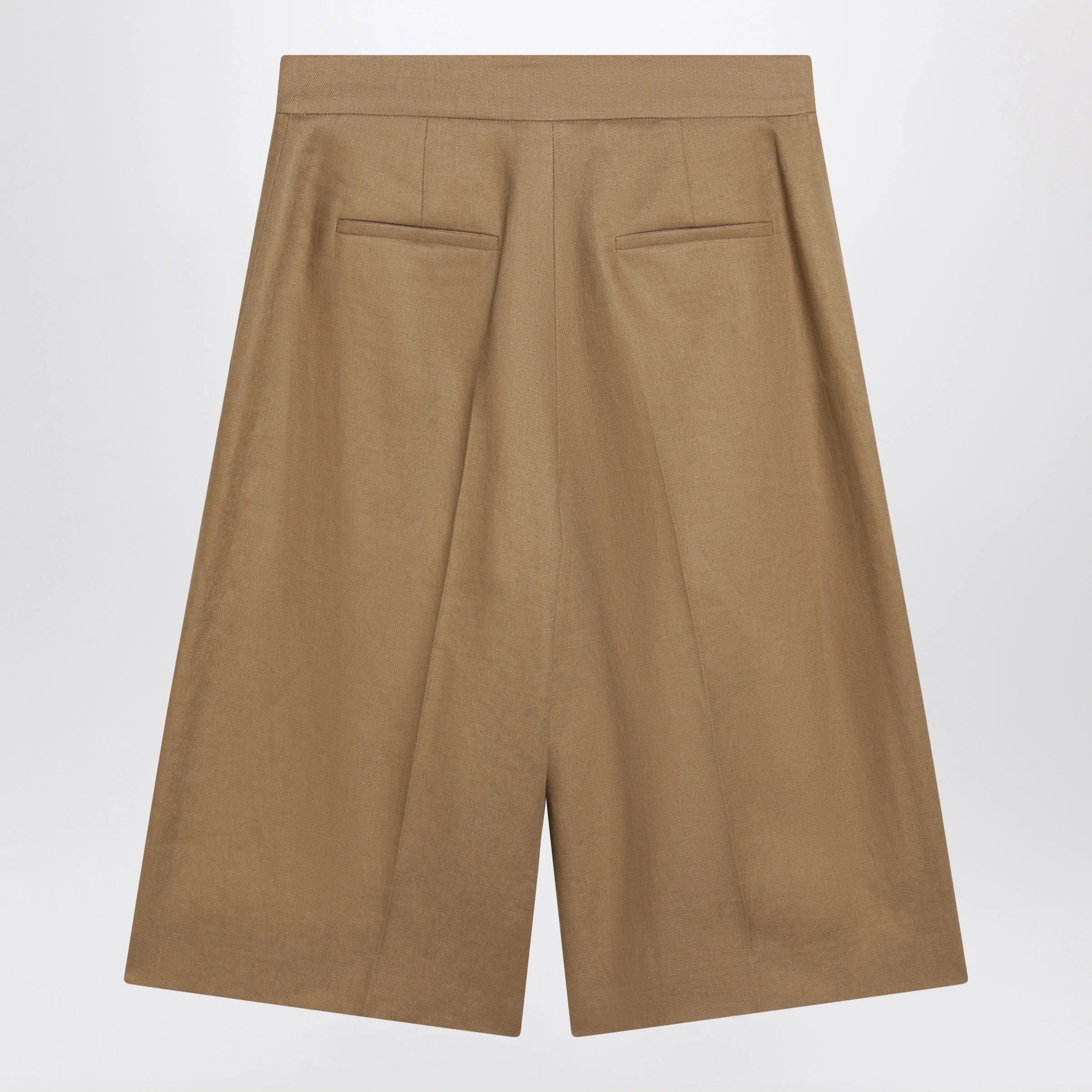 Max Mara Sand-colored linen bermuda shorts