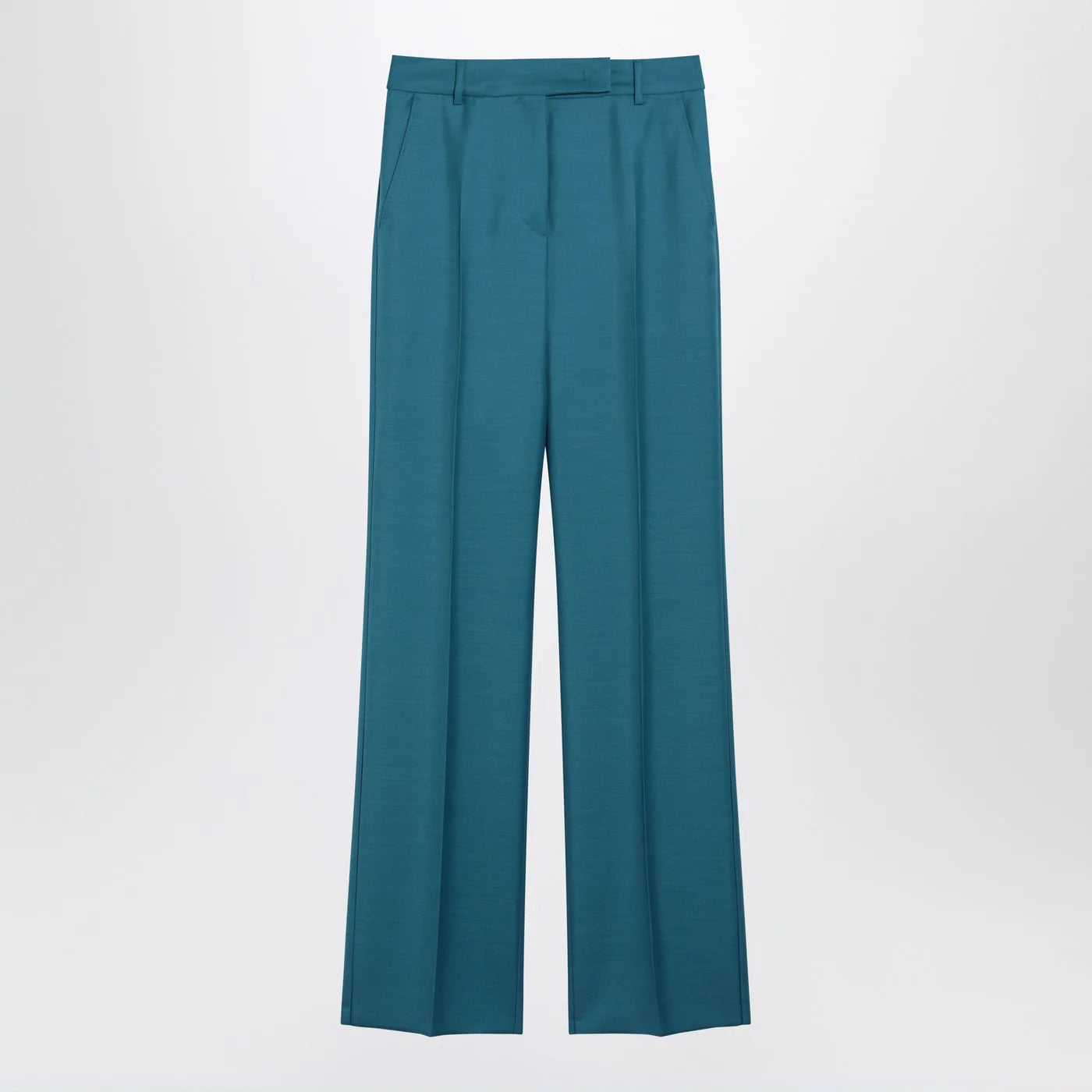 Max Mara Turquoise wool and silk-blend trousers