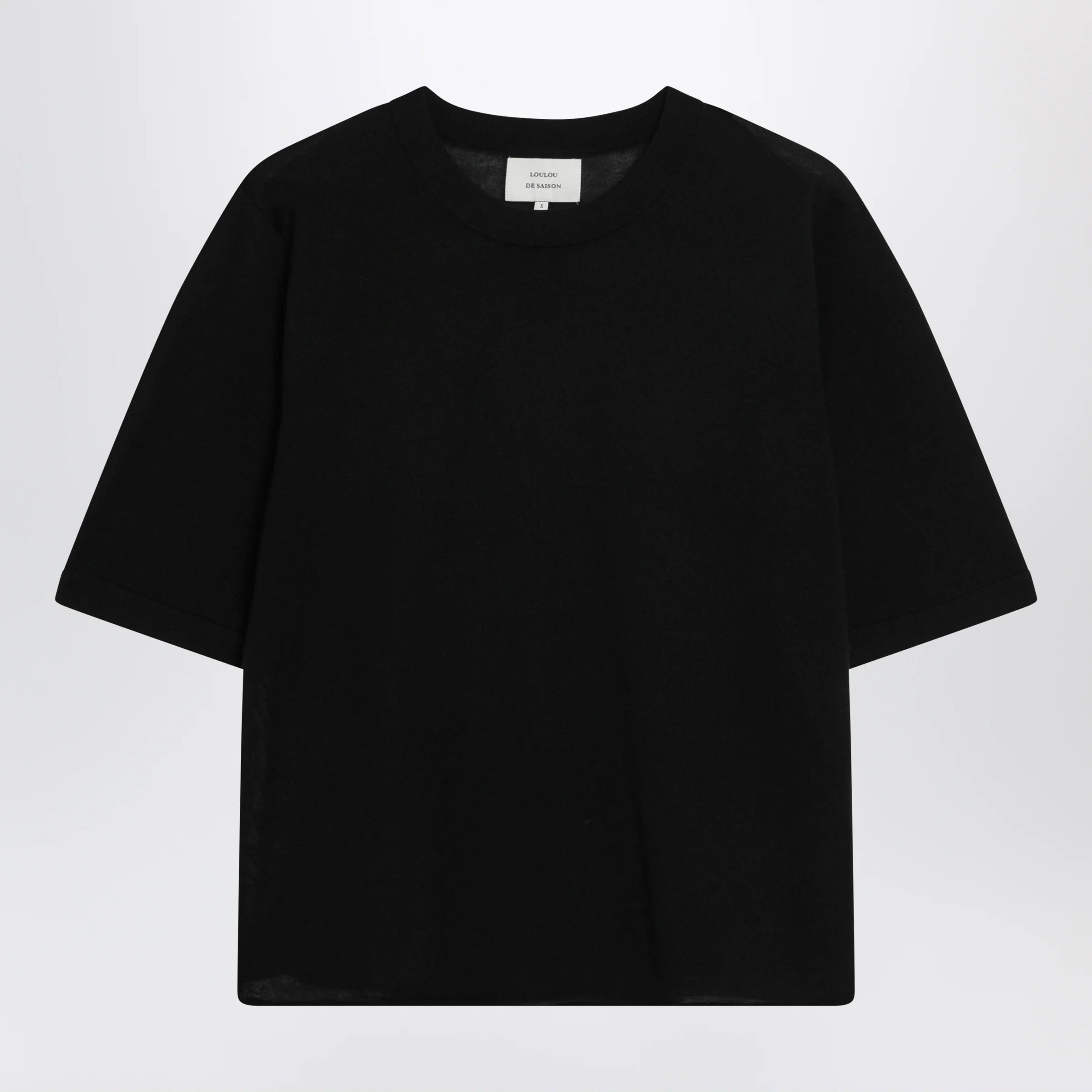 LouLou De Saison Black Nala Fluid Cashmere Top