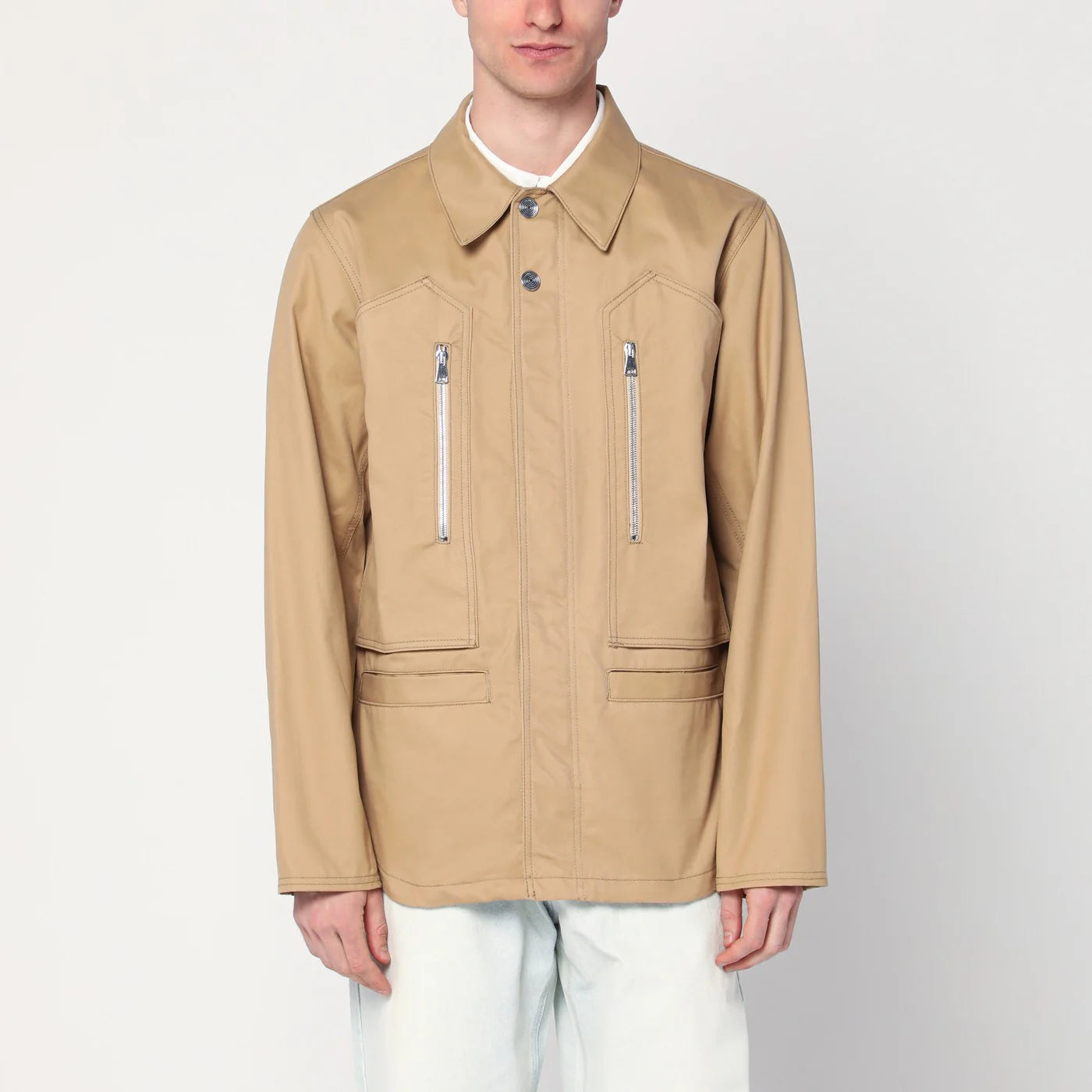 NAMACHEKO Beige overshirt jacket in cotton