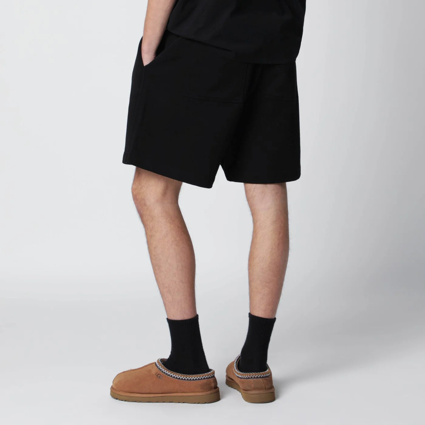 Represent Black cotton shorts with logo