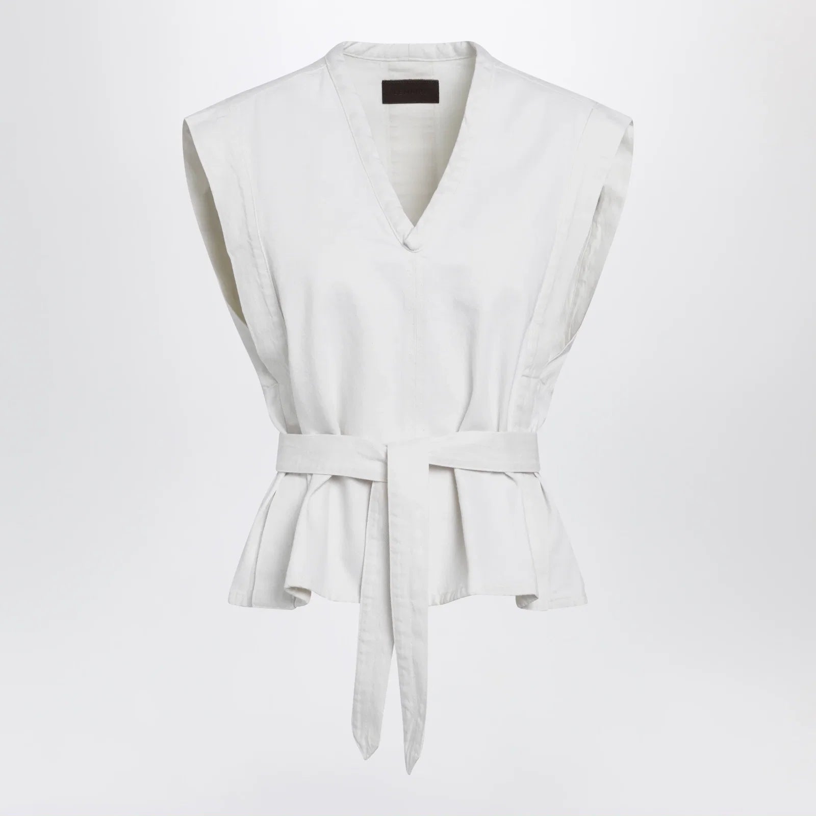 LEMAIRE White Chasuble shirt in bleached denim