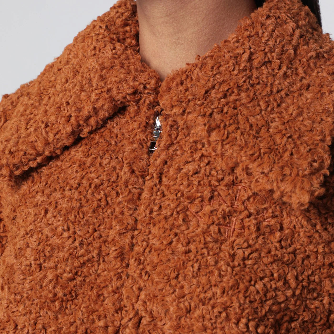 Patou Pumpkin-coloured faux fur bomber jacket