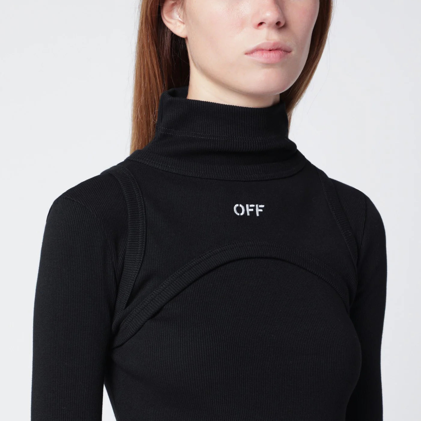 Off White Off-White™ Black cotton midi dress with logo