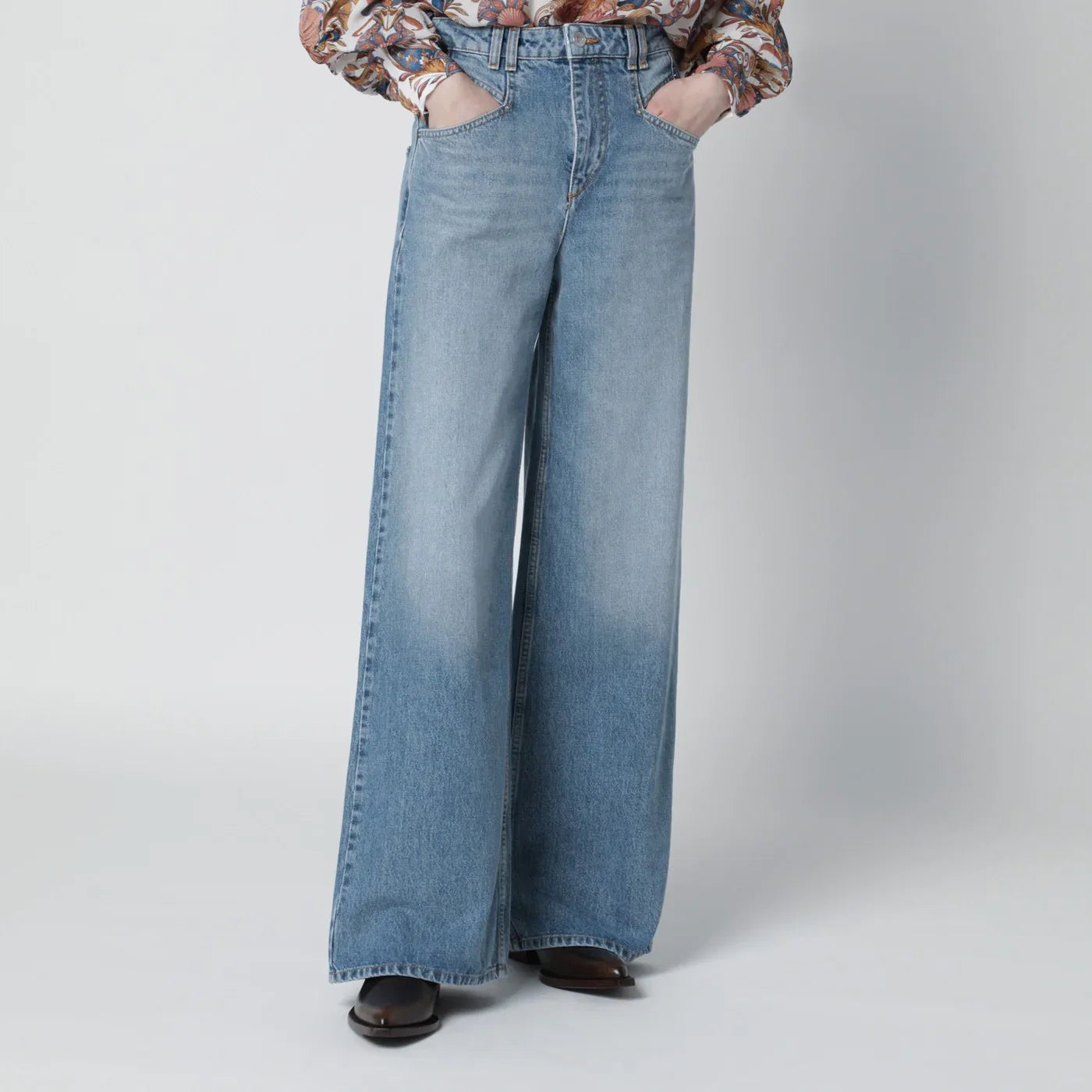 ISABEL MARANT Light blue Lemony wide-leg jeans