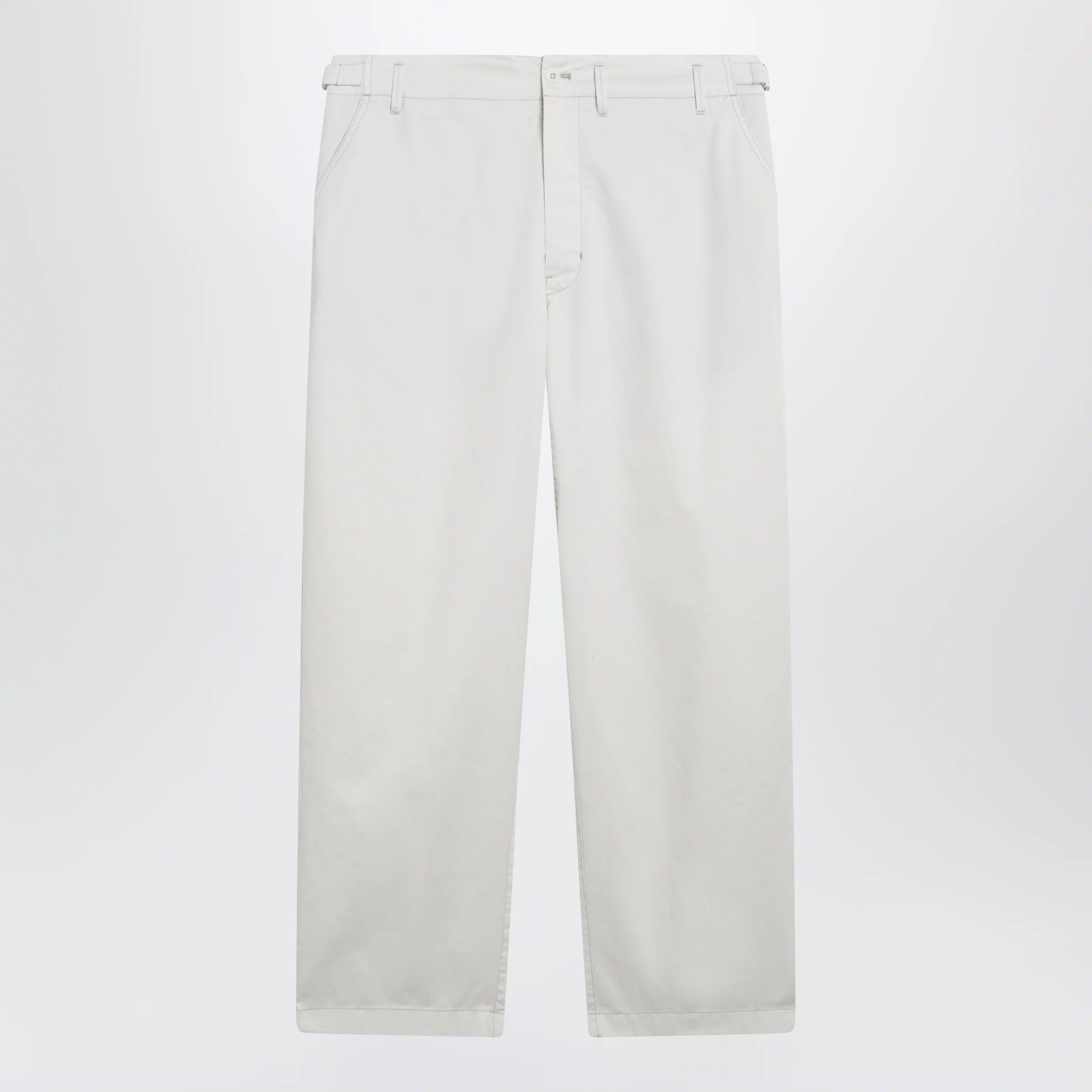 LEMAIRE Powder white cotton trousers