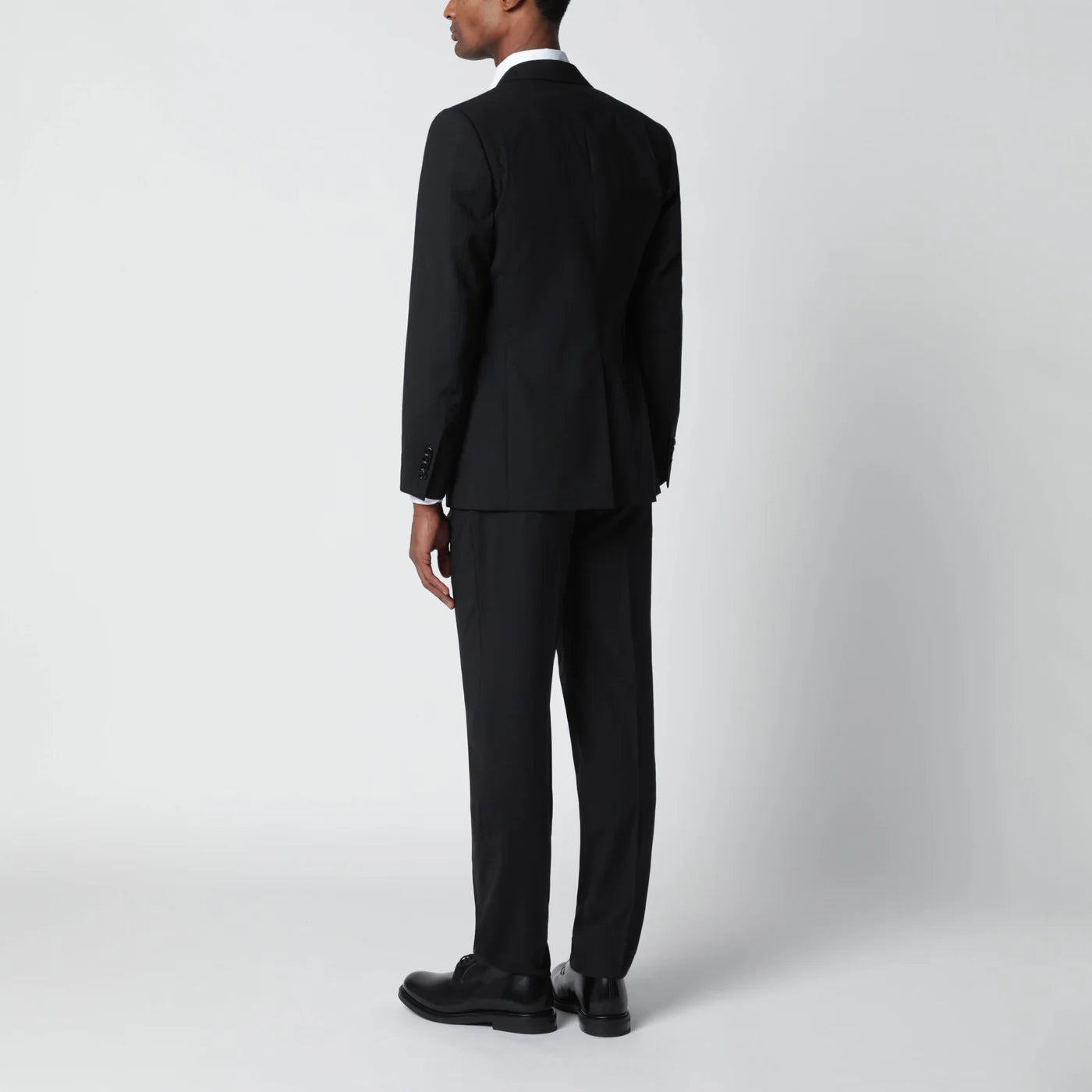 Lardini Black single-breasted wool-blend suit