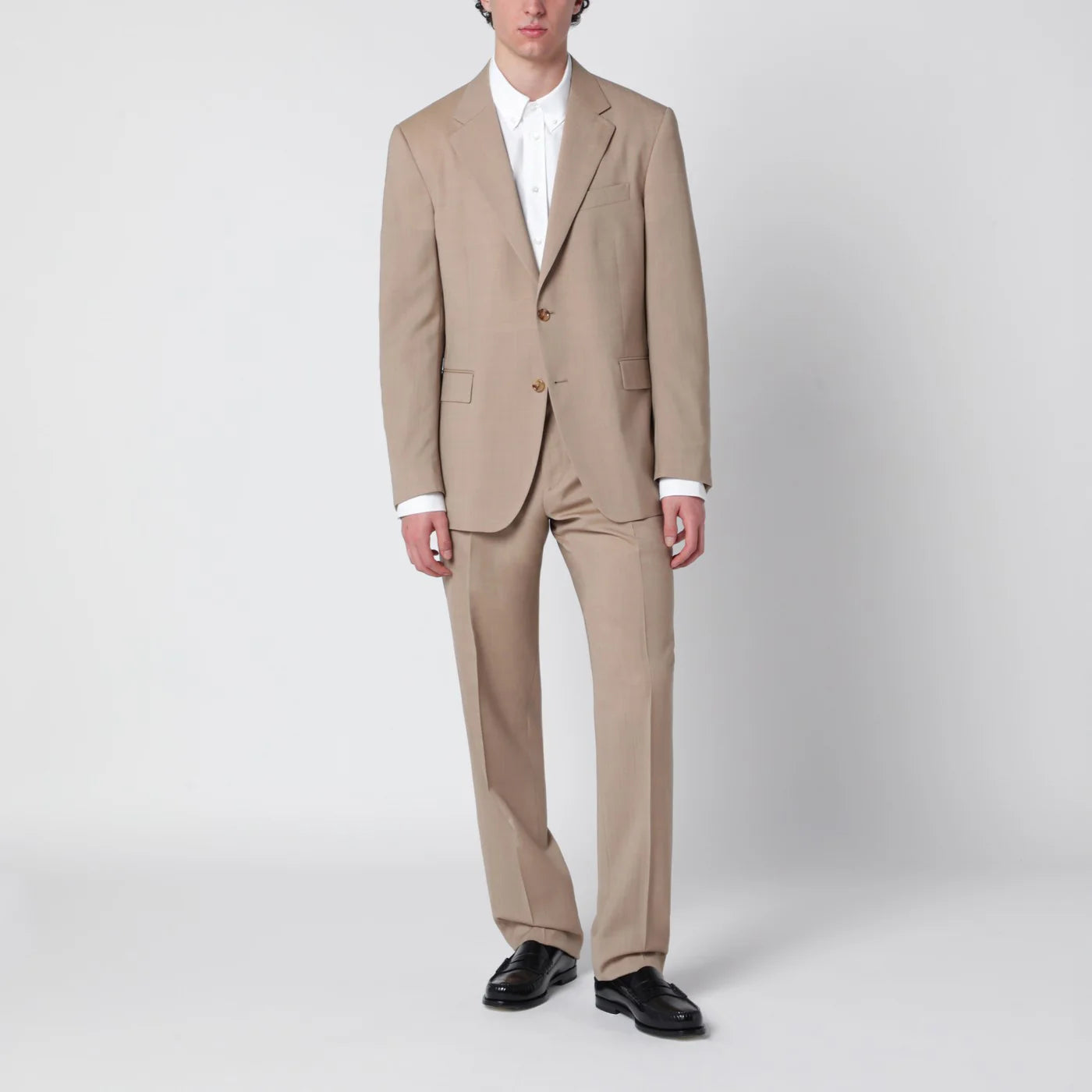 Lardini Beige single-breasted linen suit