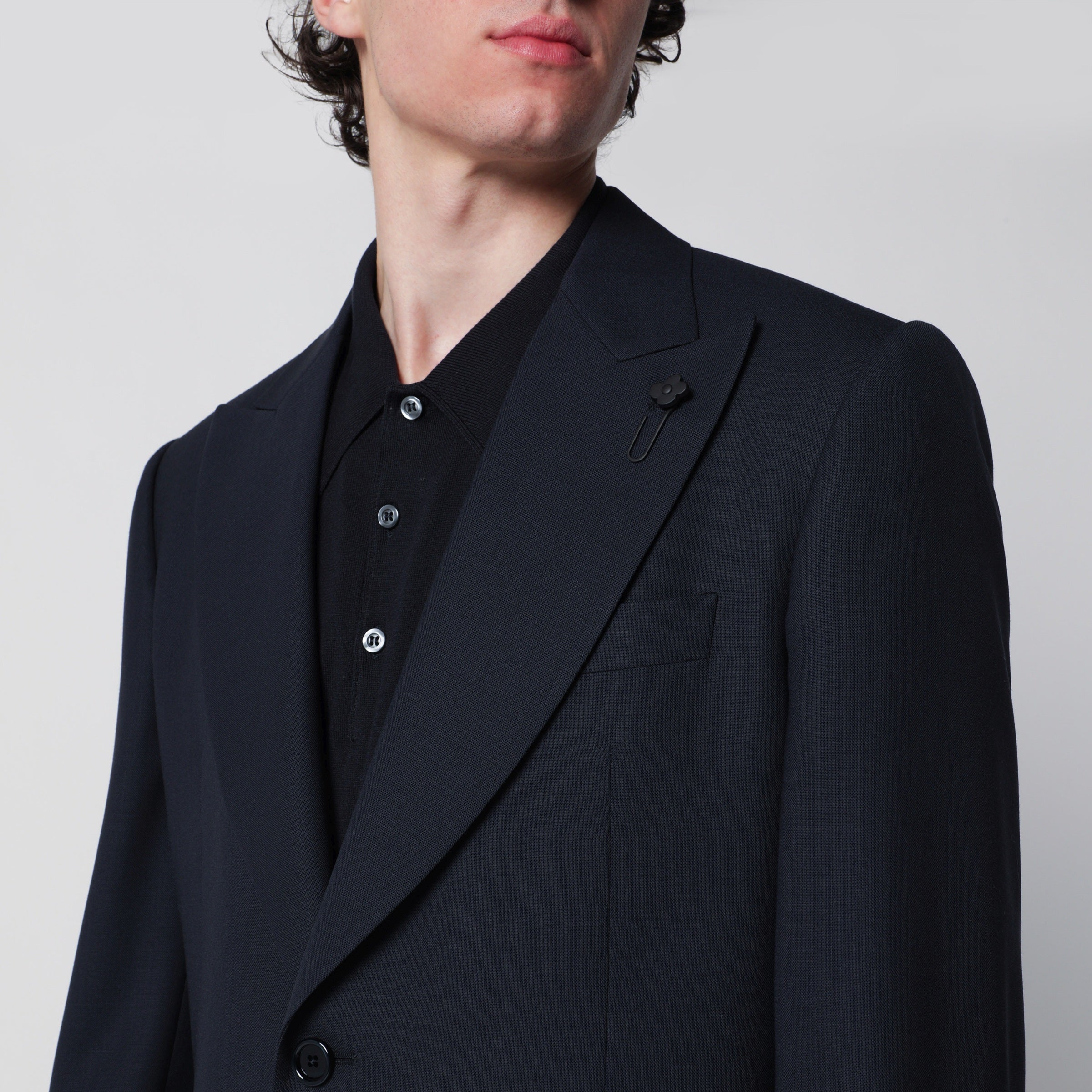 Lardini Single-Breasted Blue Wool Jacket