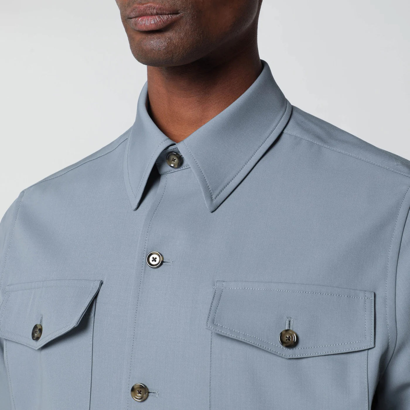 Lardini Grey wool shirt jacket