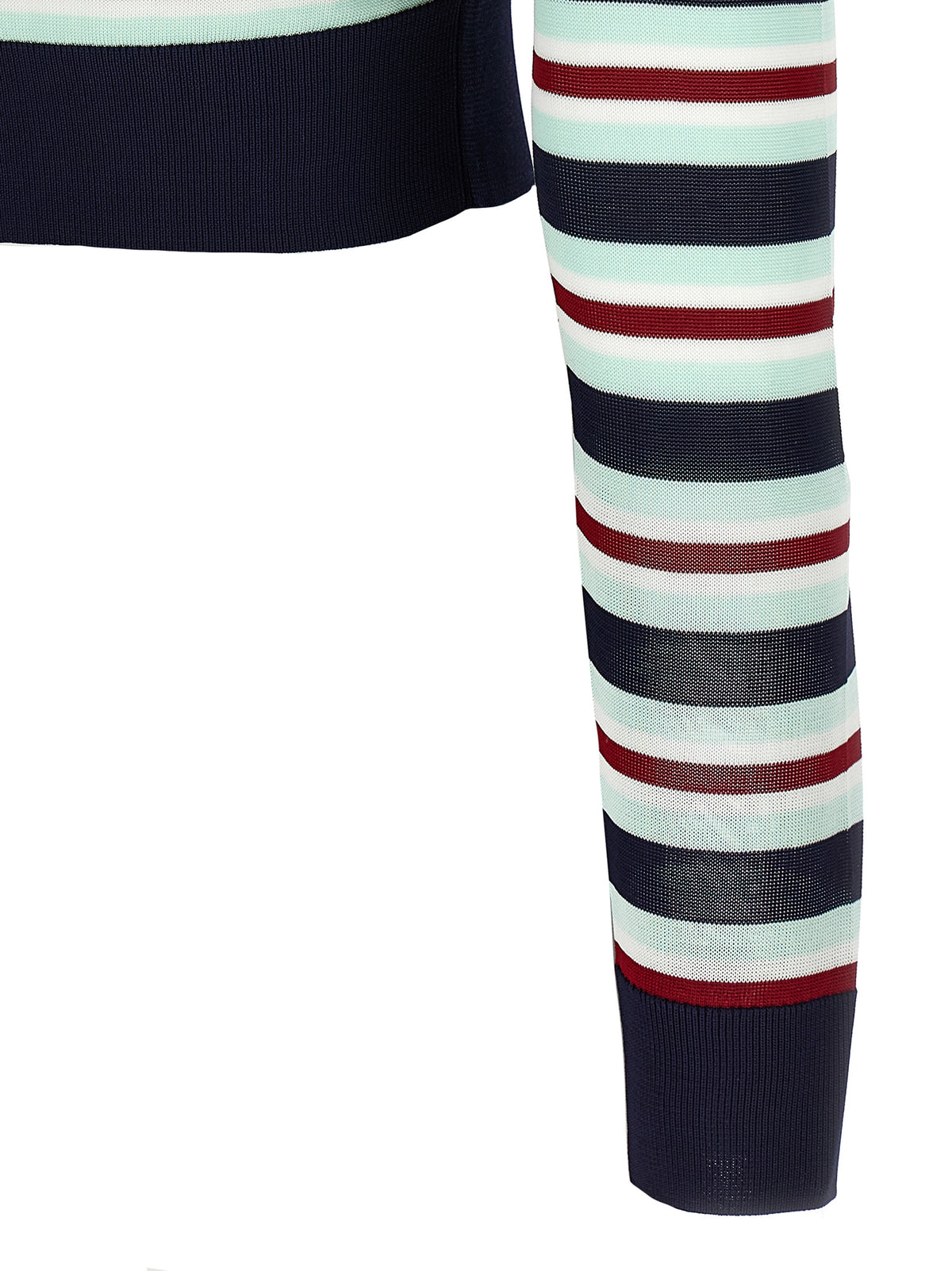Self-Portrait Self Portrait Navy Striped Viscose Knit Cardigan