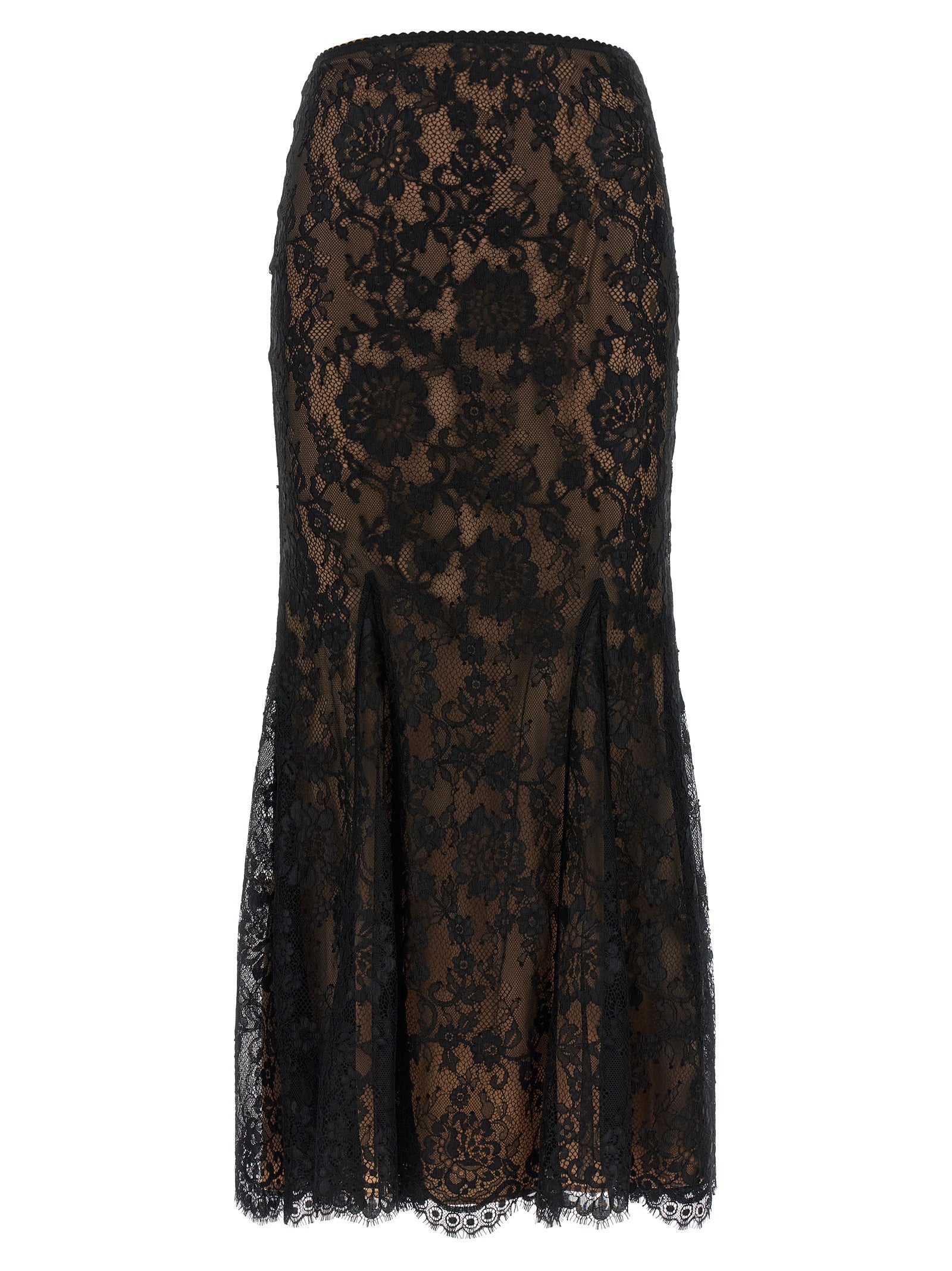 Self-Portrait Black Lace Midi Skirt