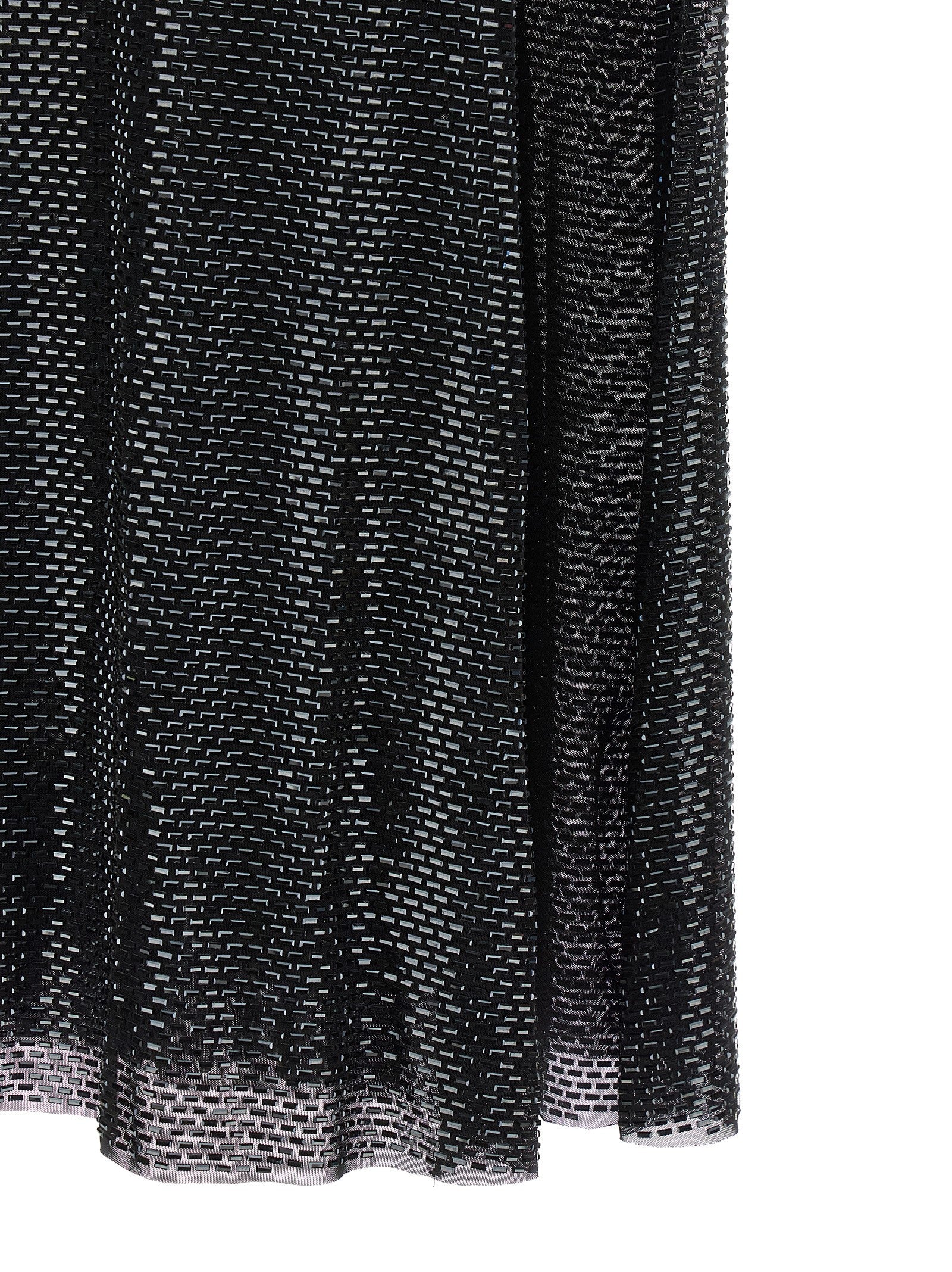 Self-Portrait Black Rhinestone Draped Maxi Dress