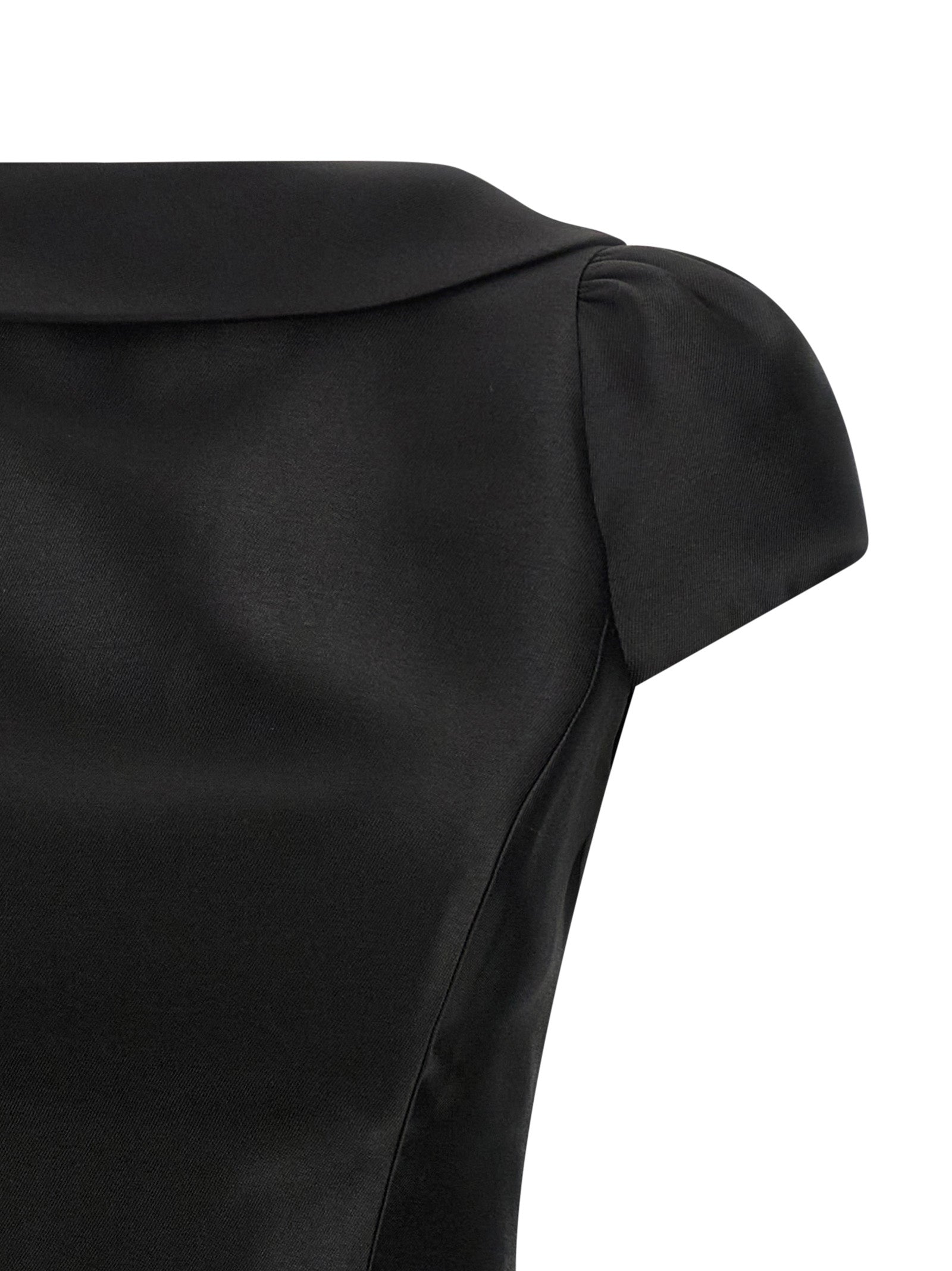 Self-Portrait Black Taffetà Collared Mini Dress