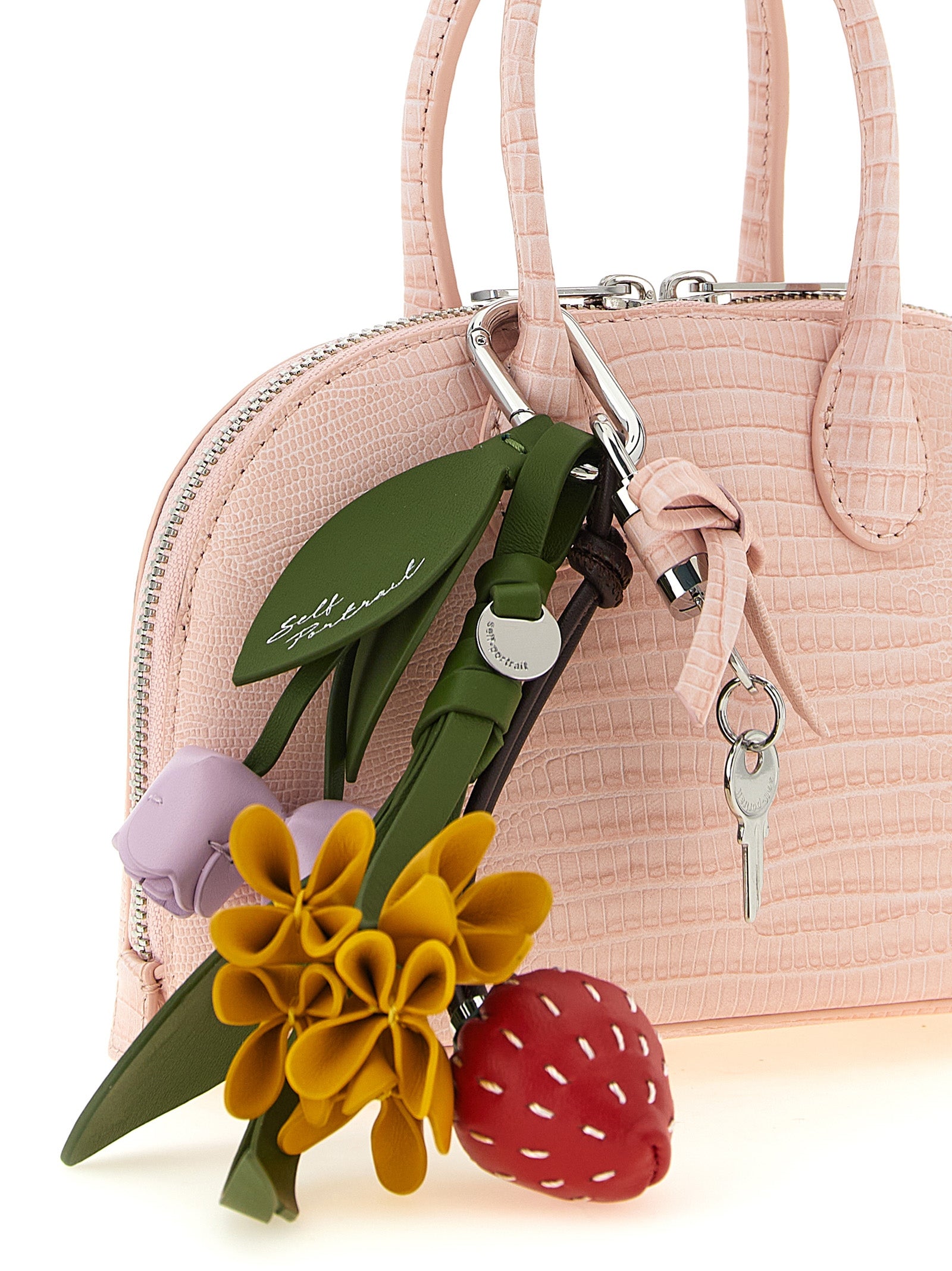Self-Portrait Embossed Leather Handbag