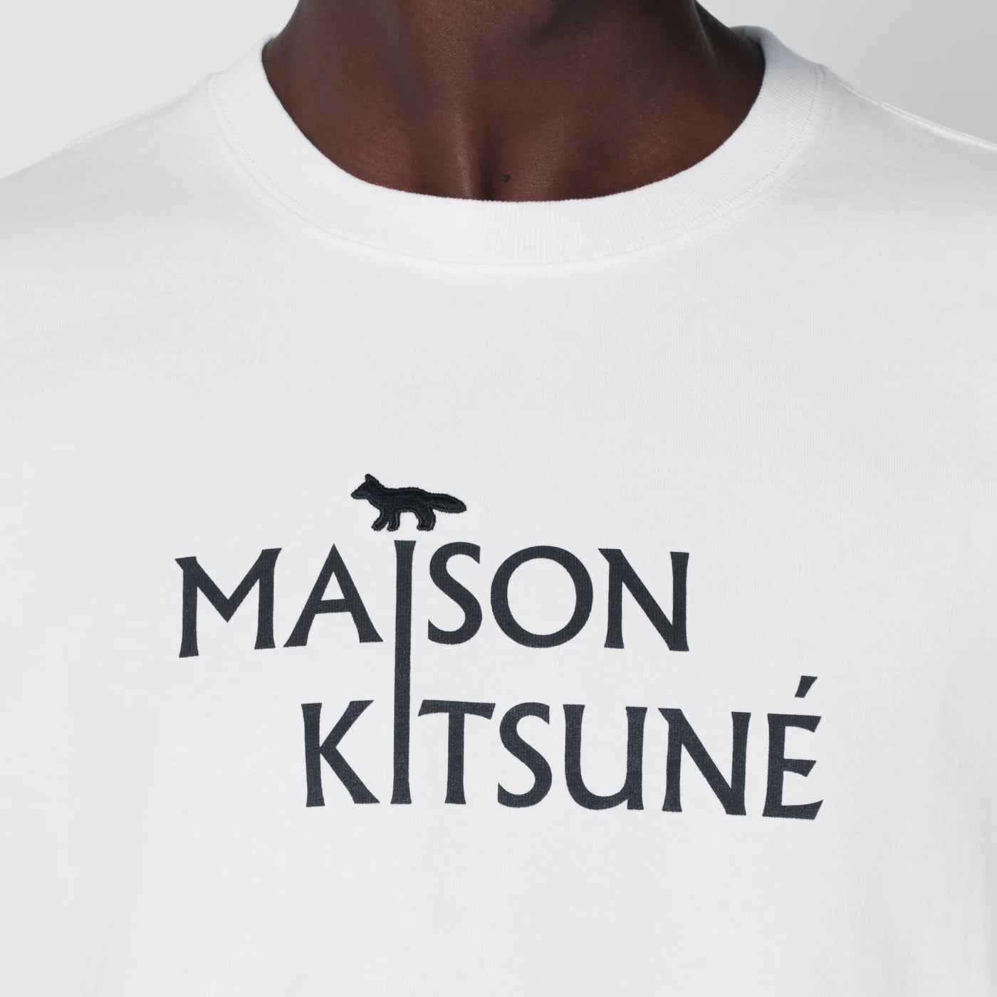 Maison Kitsuné White T-shirt with logo print