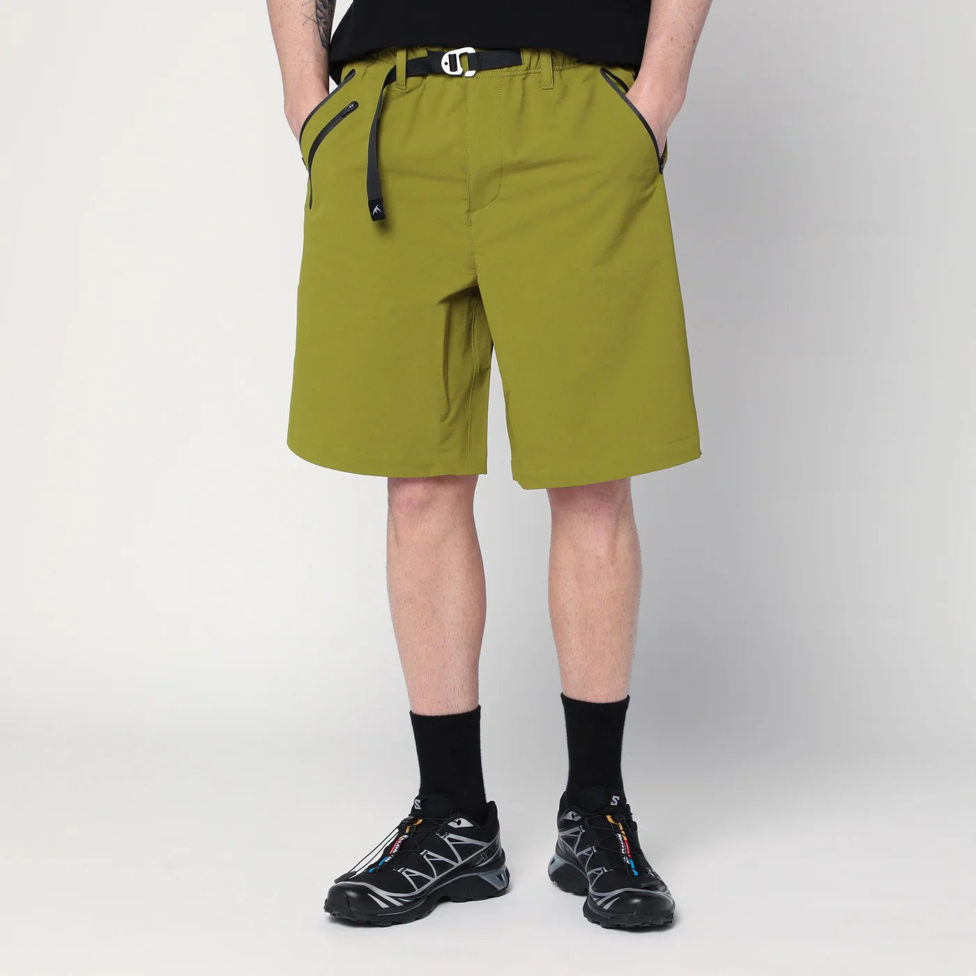 Purple Mountain Observatory Olive green Bermuda in mixed nylon