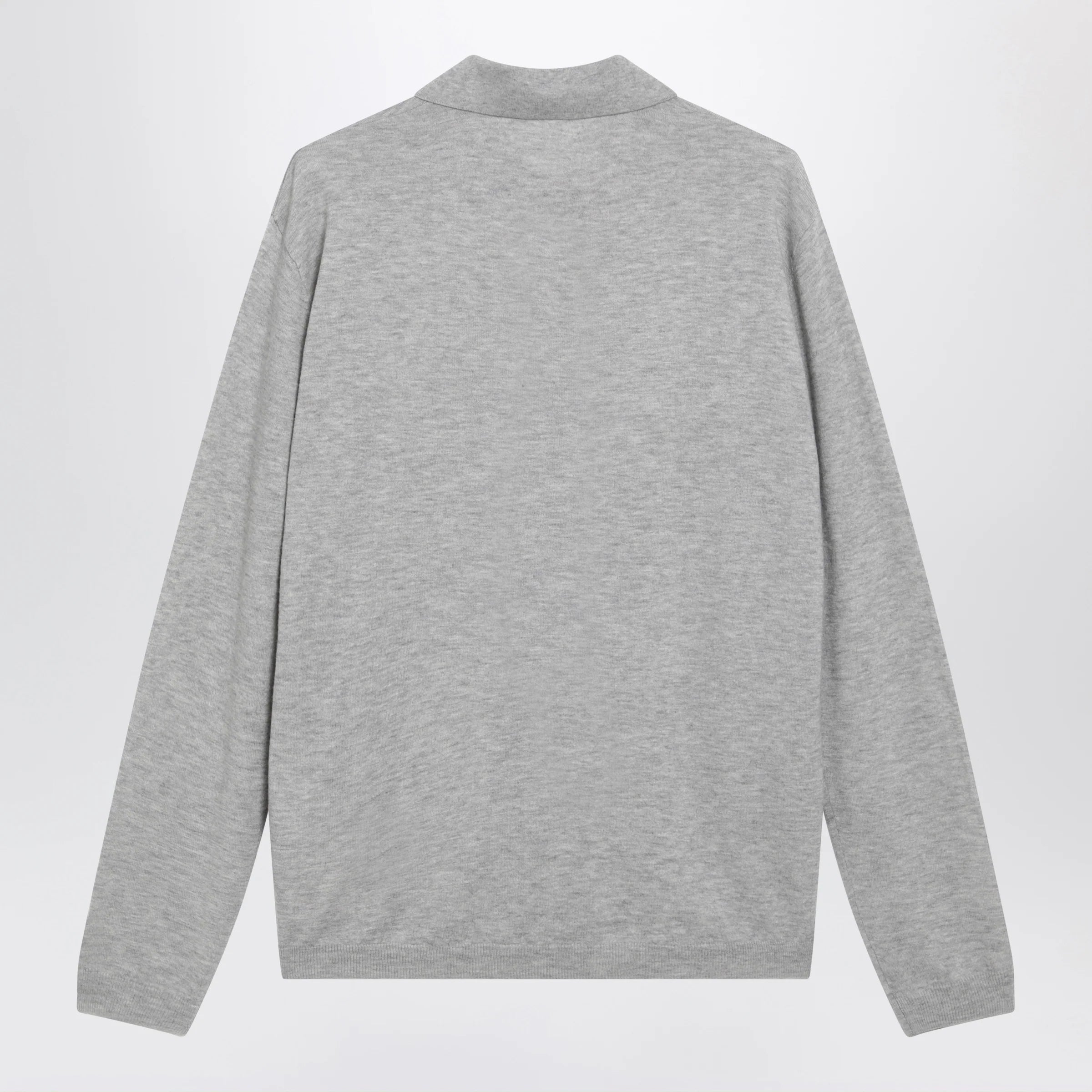 The Frankie Shop Tala V-neck knit polo in grey wool blend