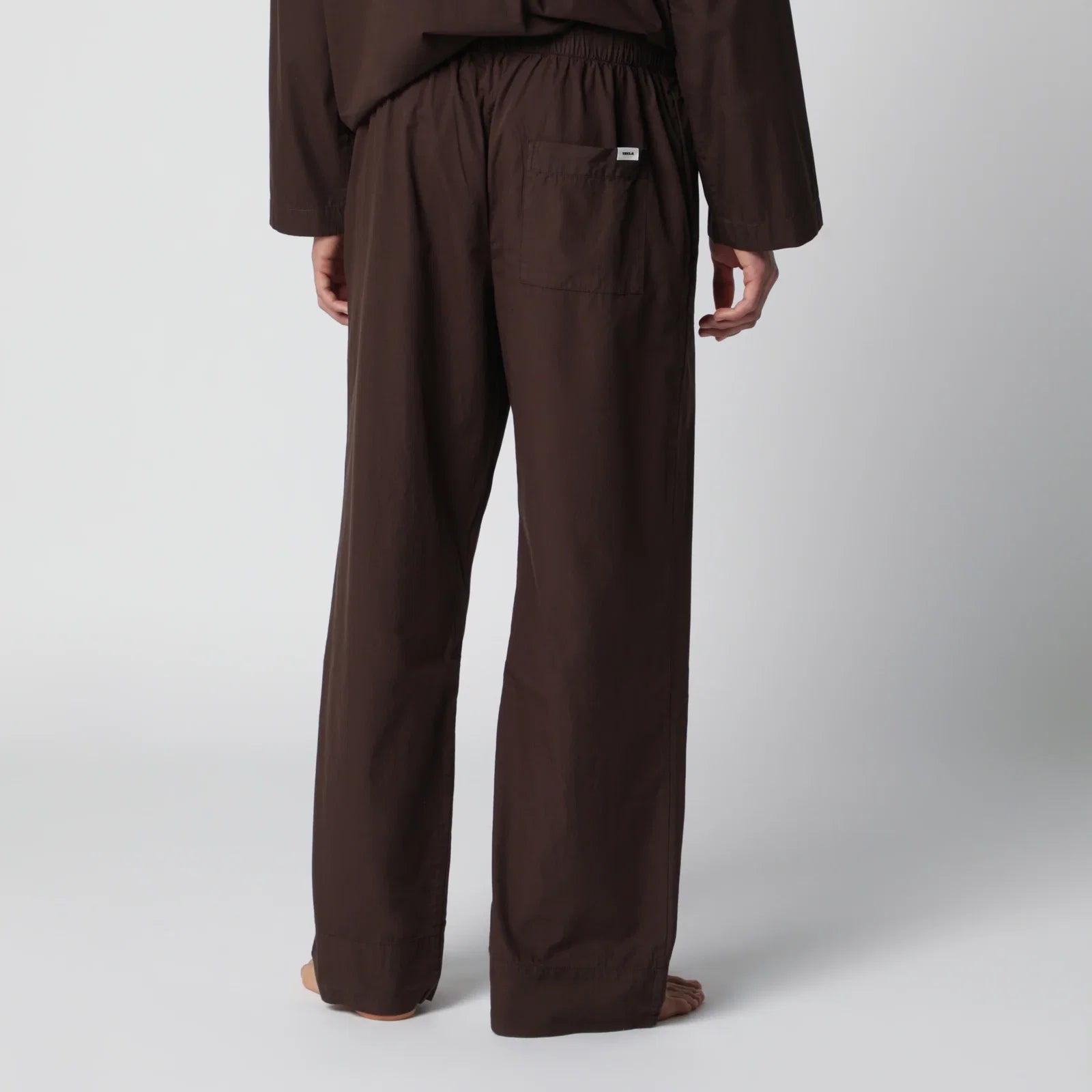 Tekla Brown cotton pajama trousers