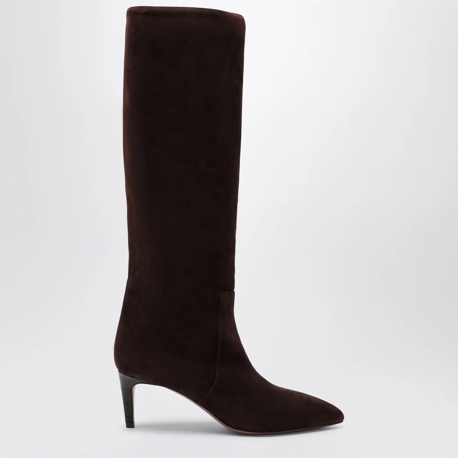 Paris Texas Chocolate suede pointed-toe boots