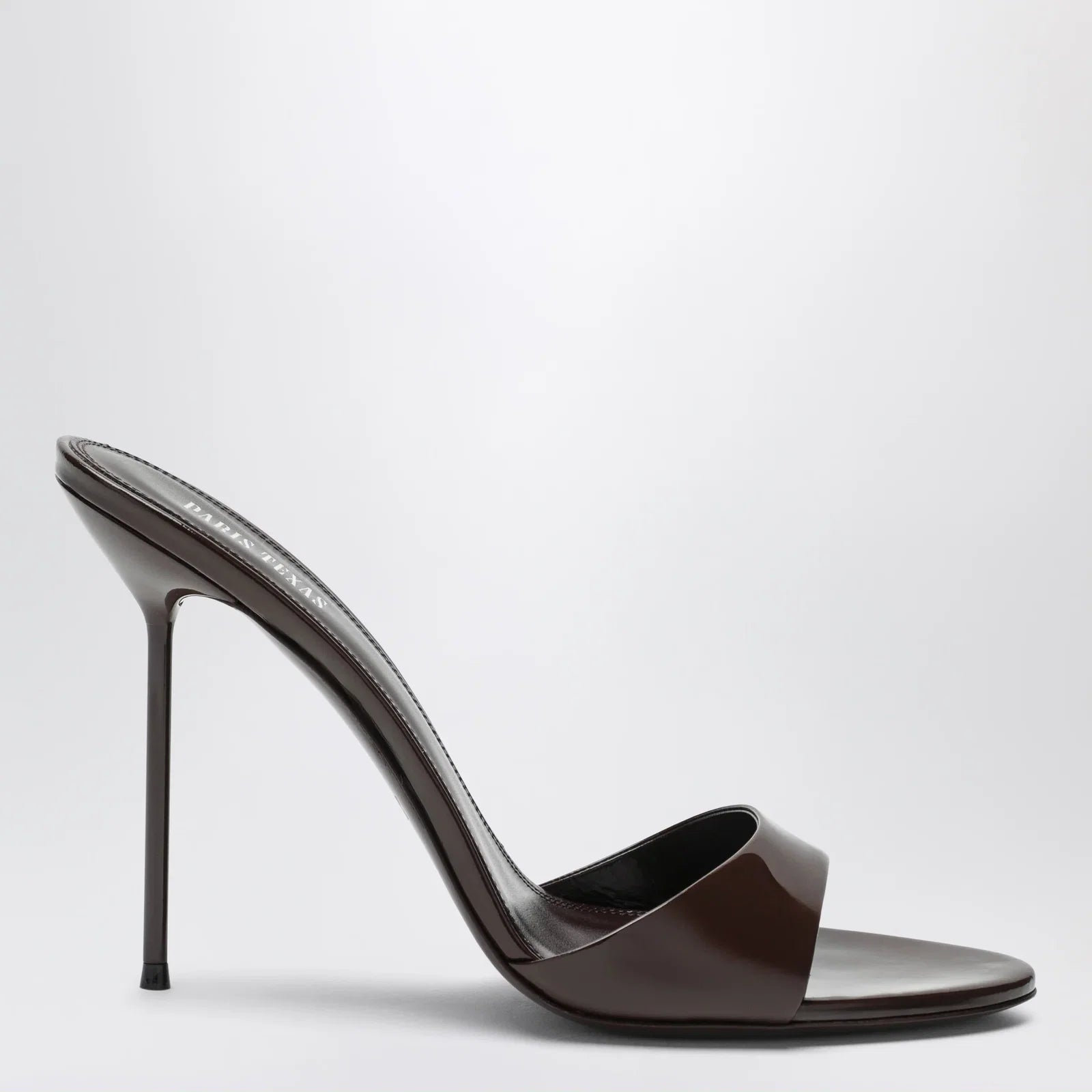 Paris Texas Lidia mules in ebony patent leather