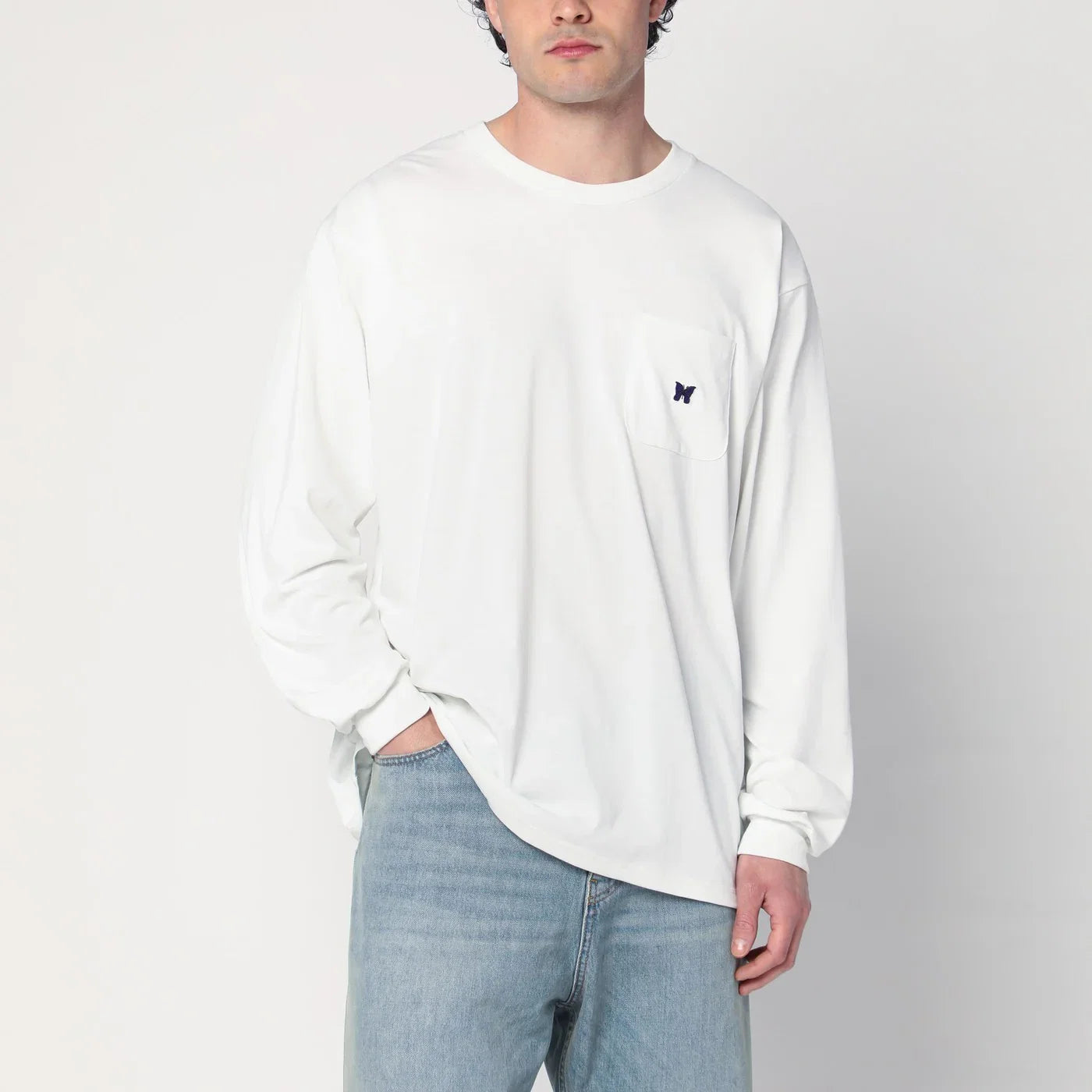 Needles White shirt with logo patch