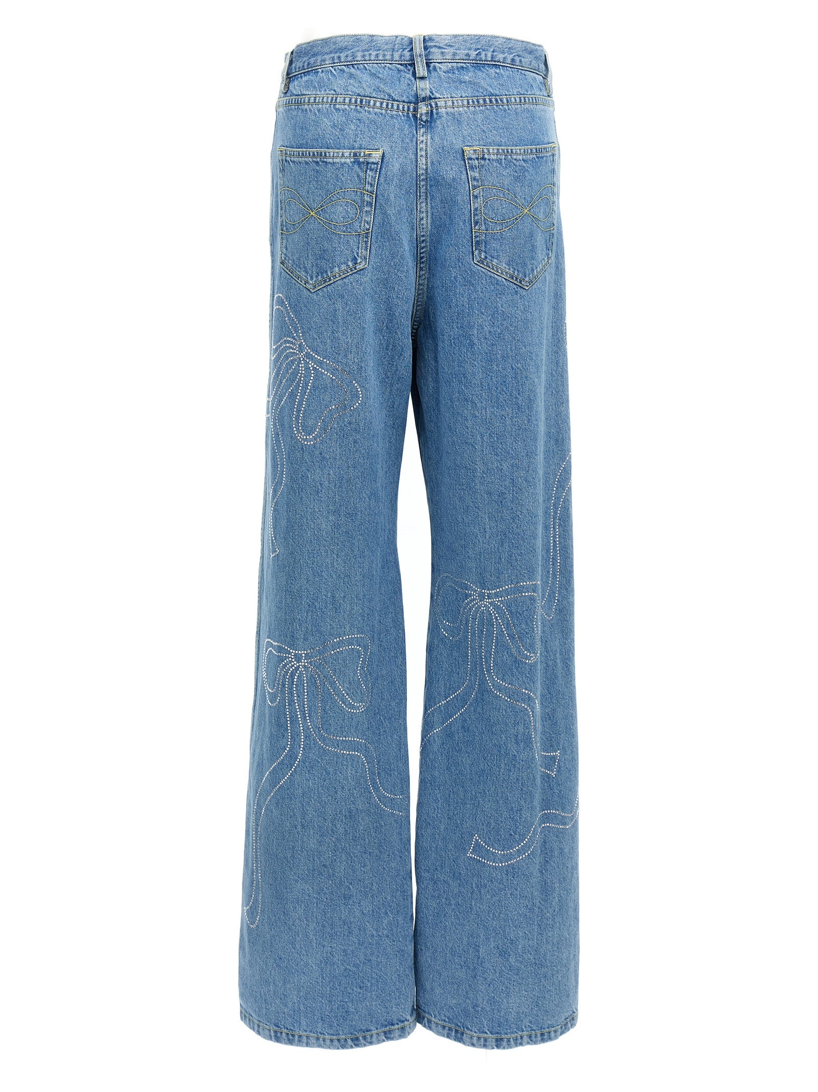 Mach & Mach Crystal Ribbon Hot Fix Jeans