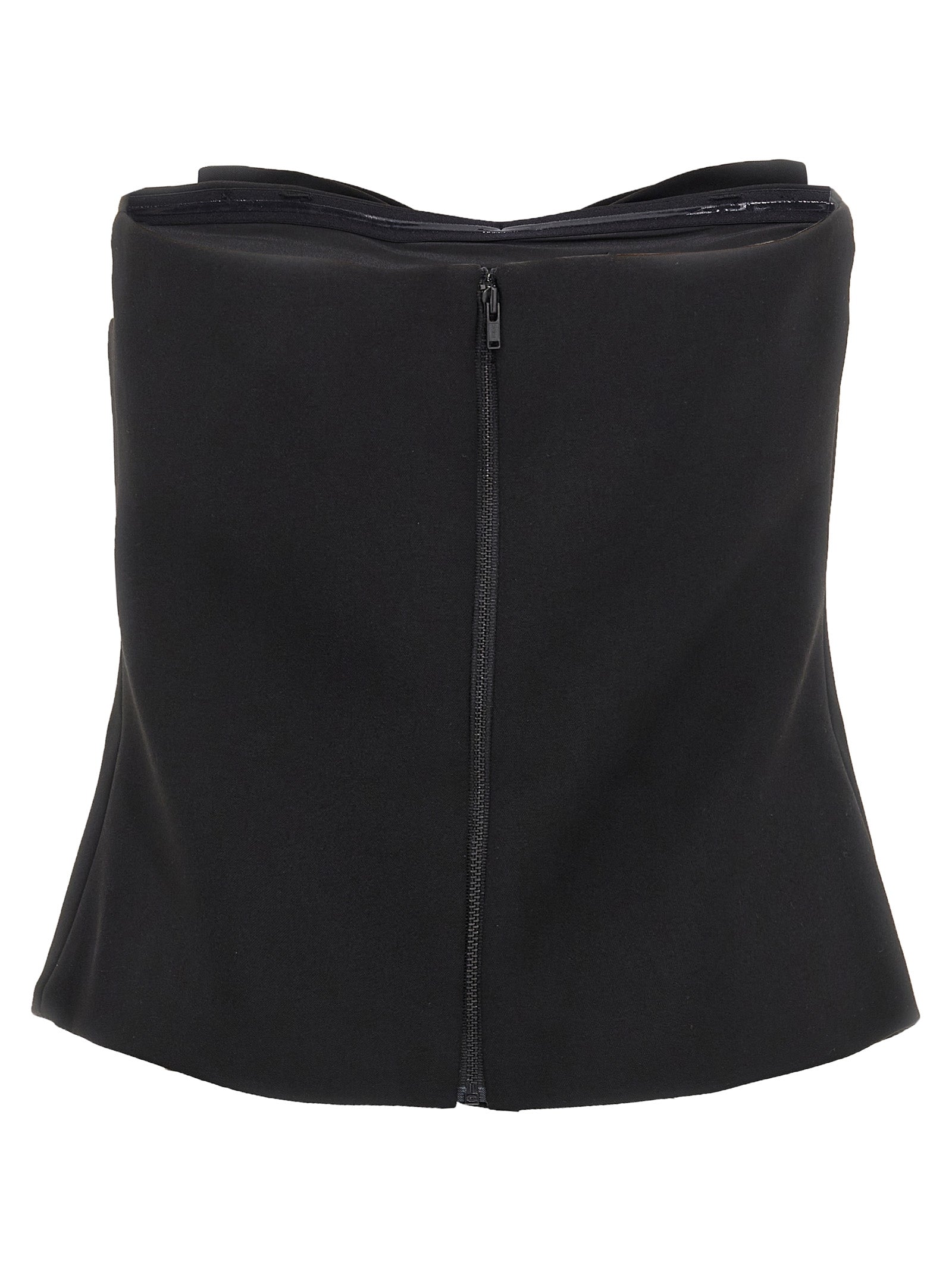 Self-Portrait Black Crepe Bandeau Top