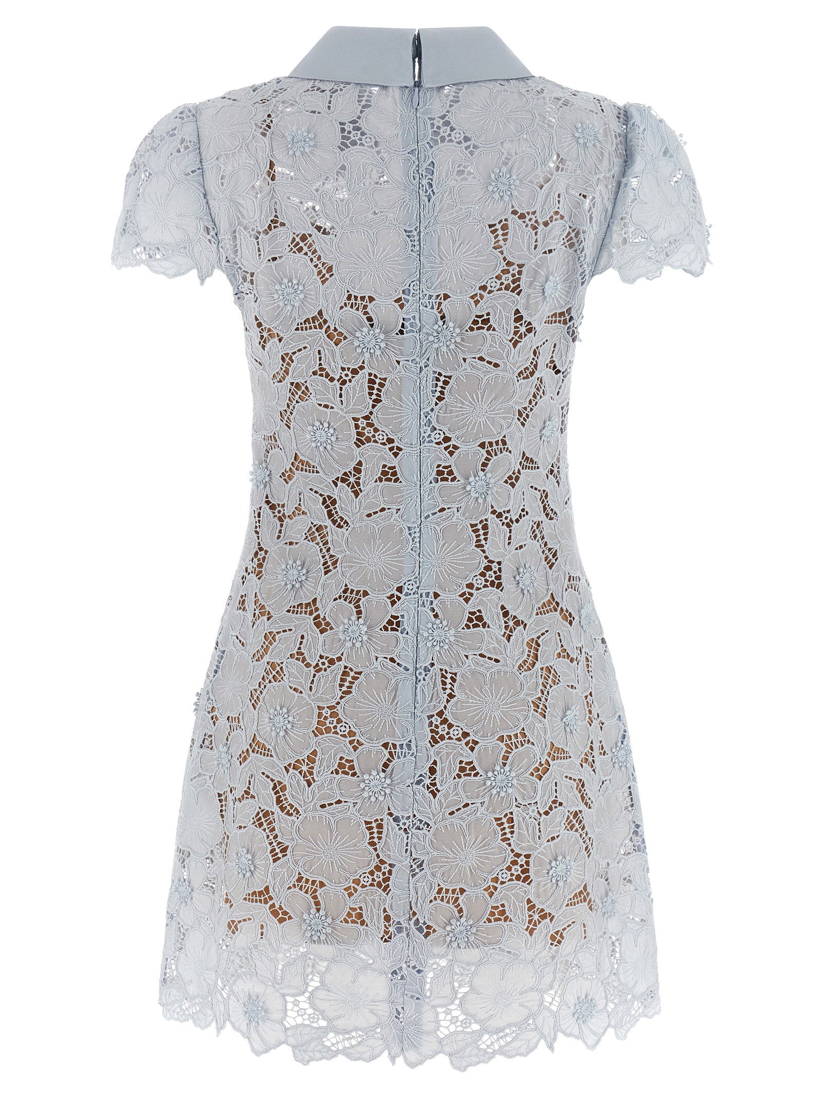 Self-Portrait Blue Guipure Lace Mini Dress